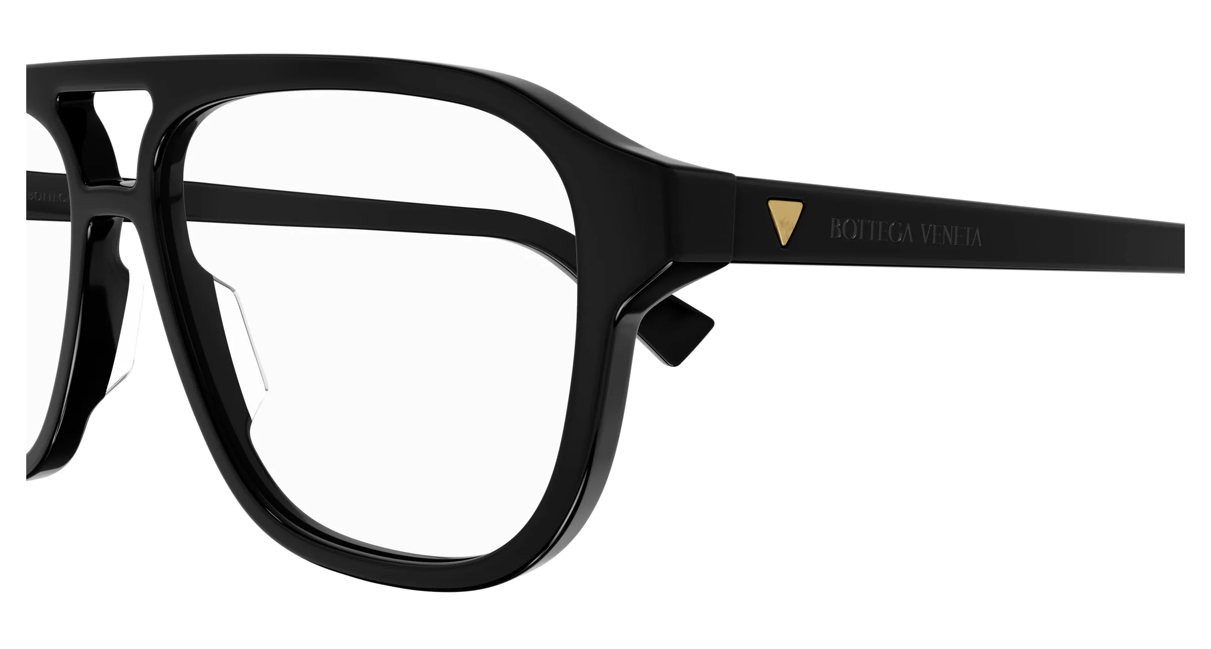 Bottega Veneta BV1294O 001 Montature da vista Acetato Nero Trasparente Pilot - immagine 3