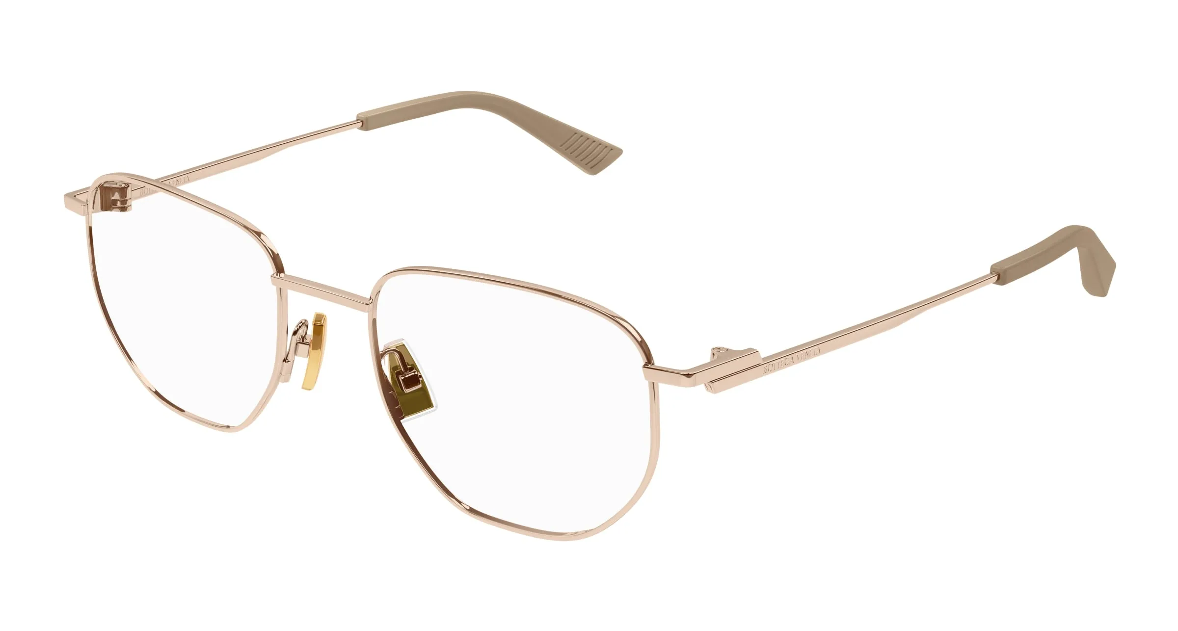 Bottega Veneta BV1301O 003 Montature da vista Metallo Oro Trasparente Rotonda - immagine 1