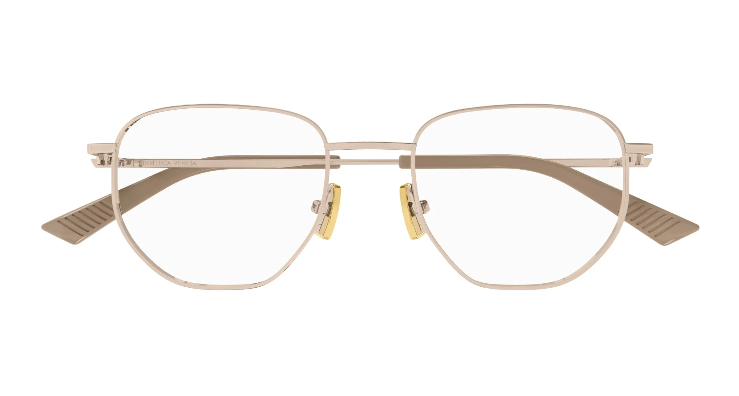 Bottega Veneta BV1301O 003 Montature da vista Metallo Oro Trasparente Rotonda - immagine 2