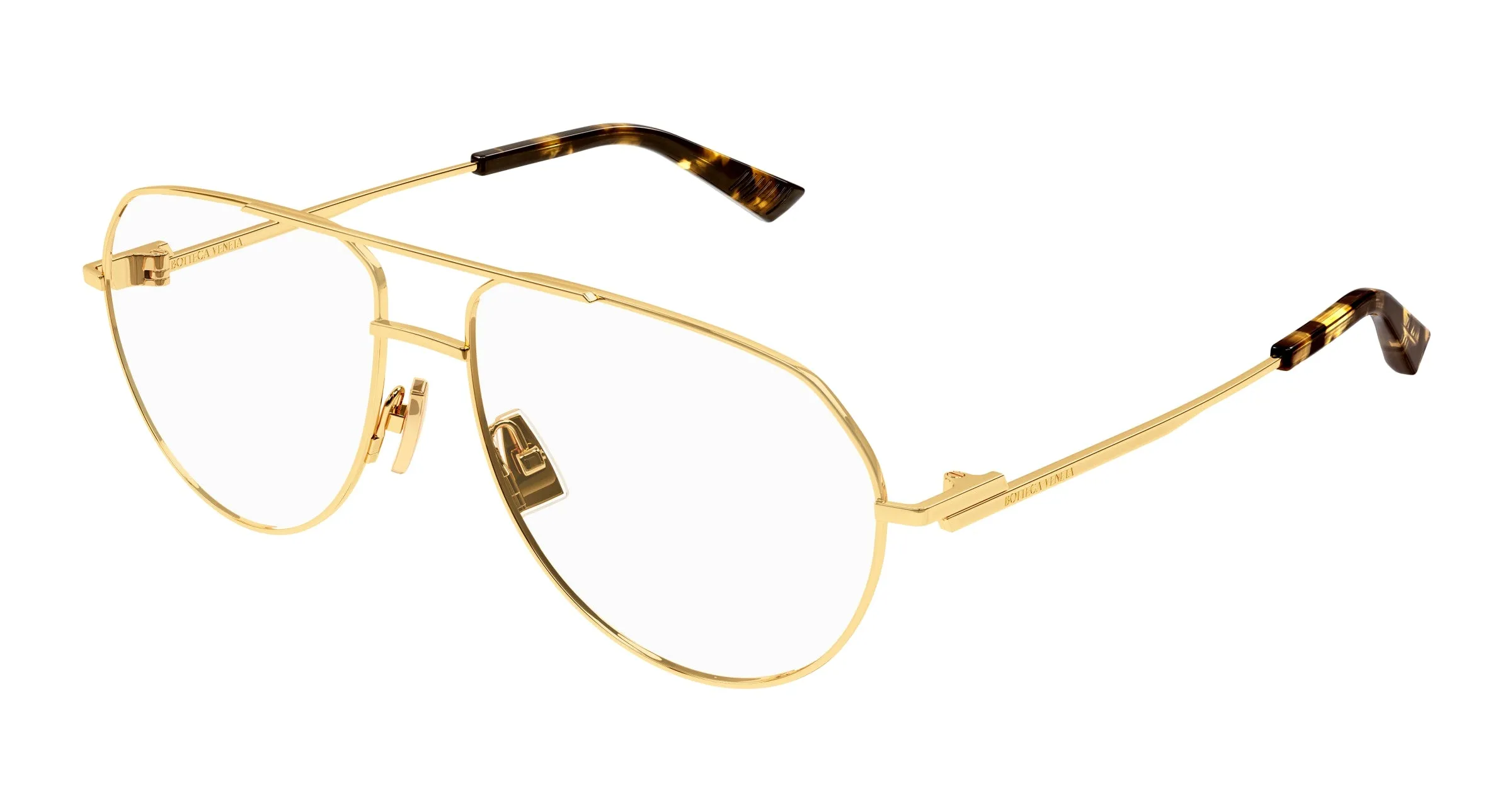 Bottega Veneta BV1302O 001 Montature da vista Metallo Oro Trasparente Pilot - immagine 1