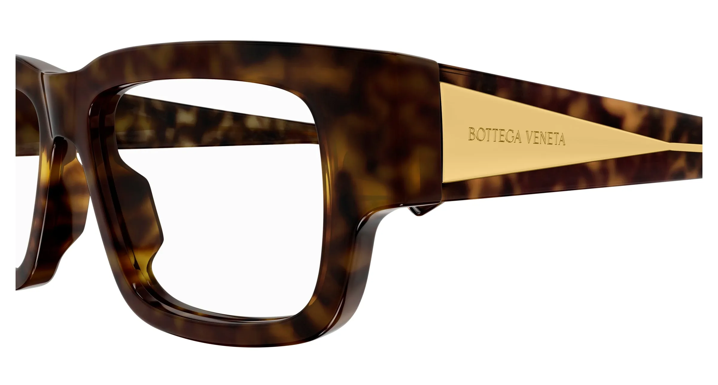 Bottega Veneta Donna BV1280O 002 Montature da vista Acetato Havana Trasparente Squadrata - immagine 3