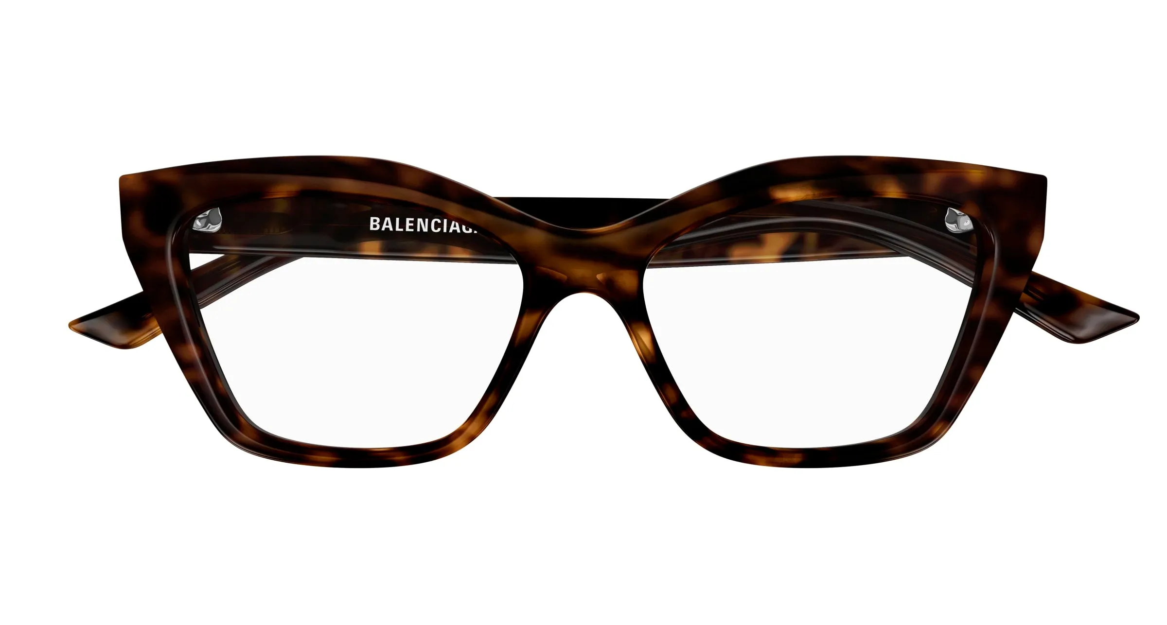 Balenciaga BB0342O 006 Montature da vista Acetato Havana Trasparente Cat Eye - immagine 2