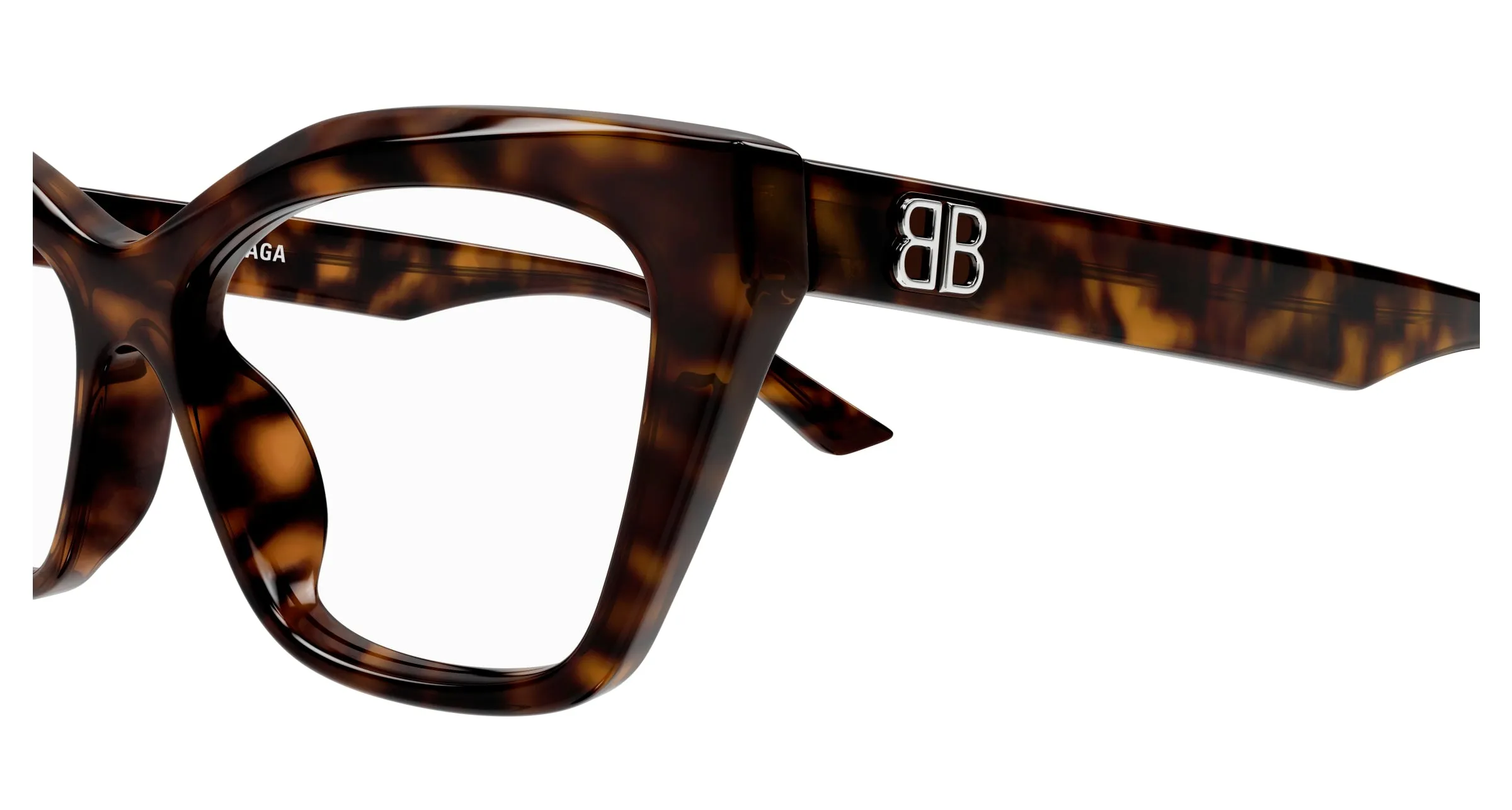 Balenciaga BB0342O 006 Montature da vista Acetato Havana Trasparente Cat Eye - immagine 3