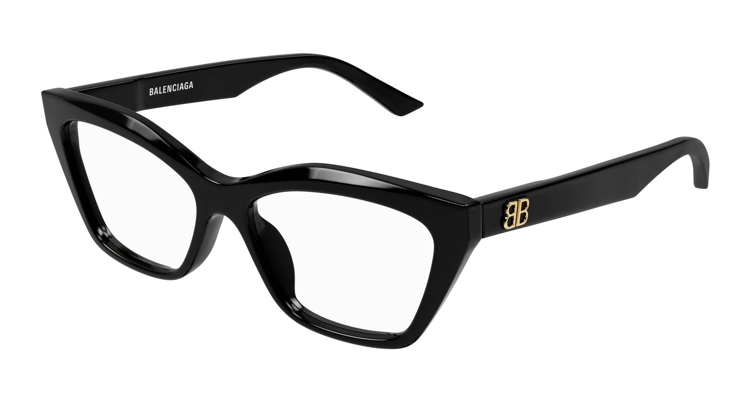 Balenciaga BB0342O 005 Montature da vista Acetato Nero Trasparente Cat Eye - immagine 1