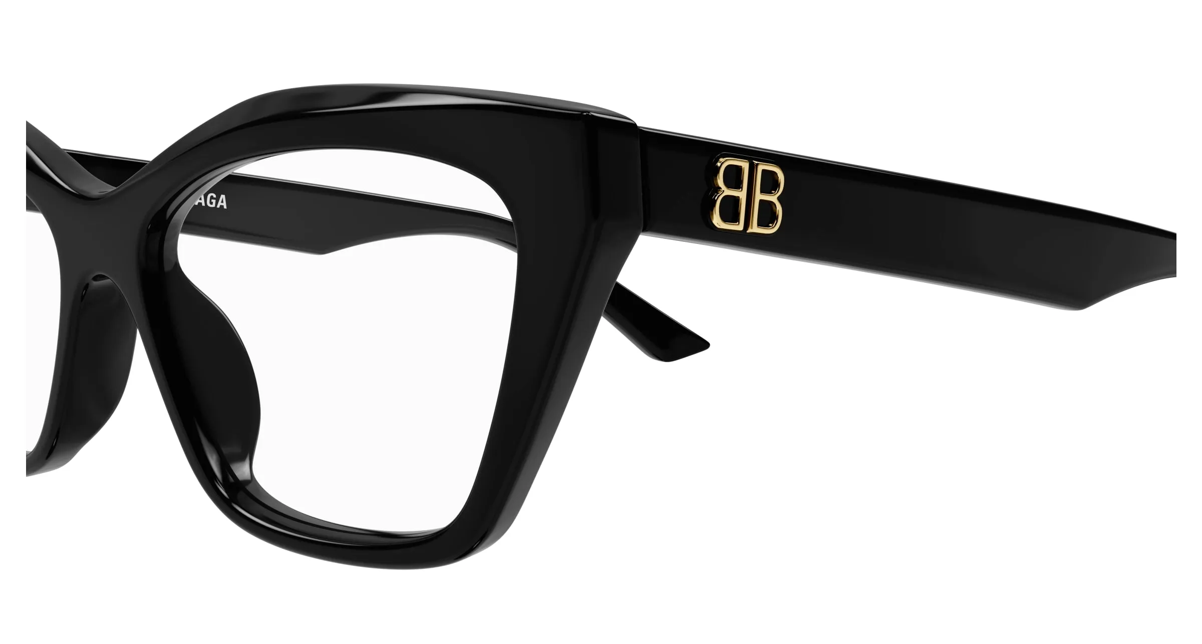 Balenciaga BB0342O 005 Montature da vista Acetato Nero Trasparente Cat Eye - immagine 3