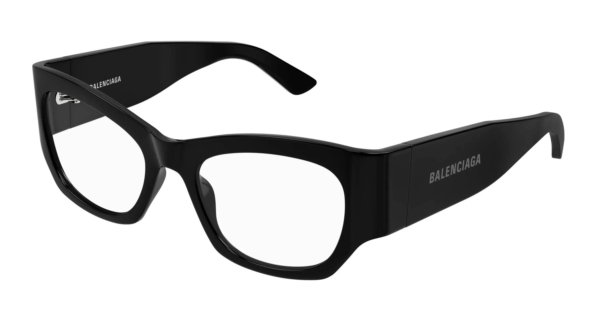 Balenciaga Donna BB0333O 001 Montature da vista Acetato Nero Trasparente Cat Eye - immagine 1