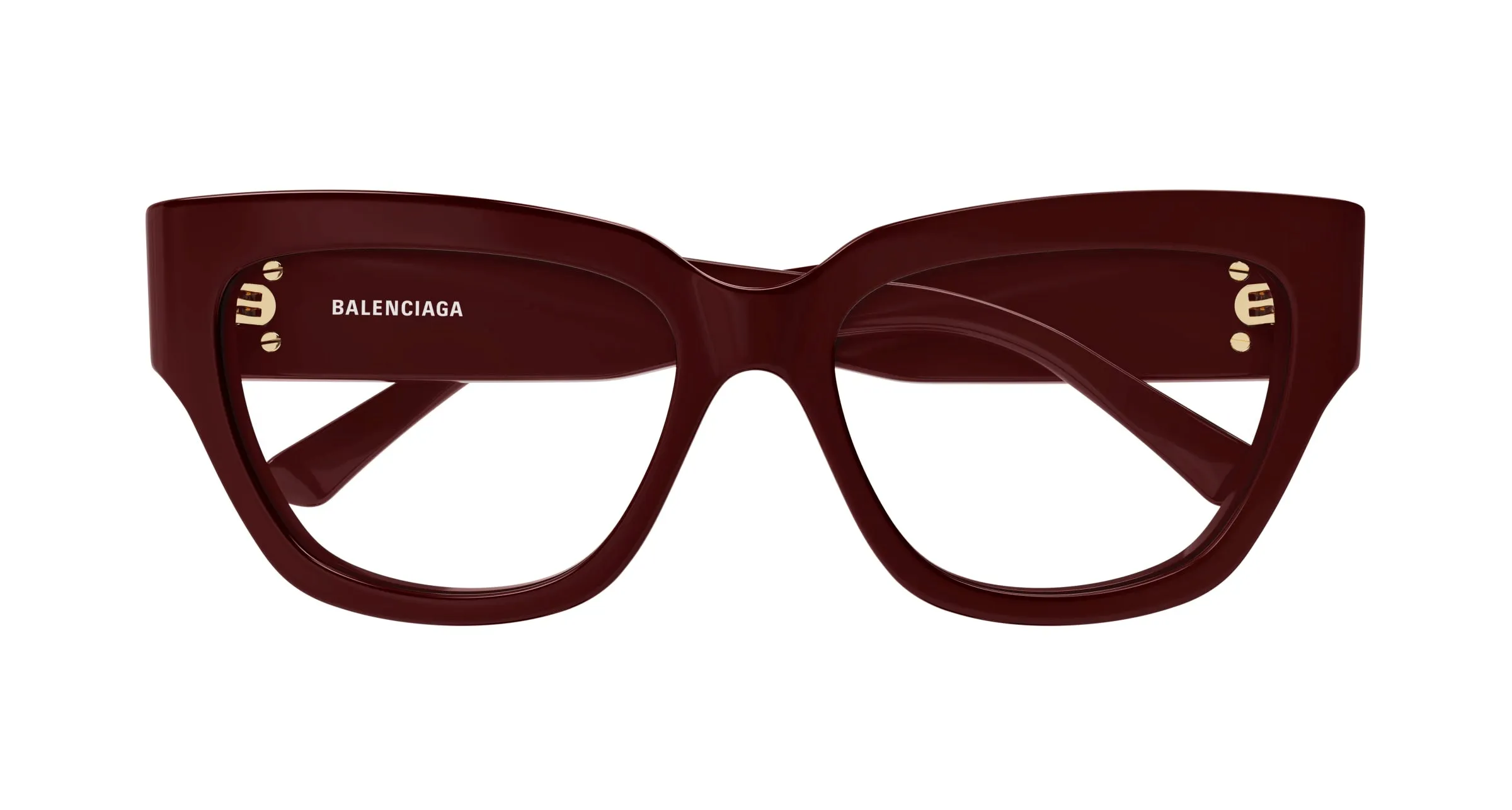 Balenciaga BB0326O 004 Montature da vista Acetato Bordeaux Trasparente Squadrata - immagine 2