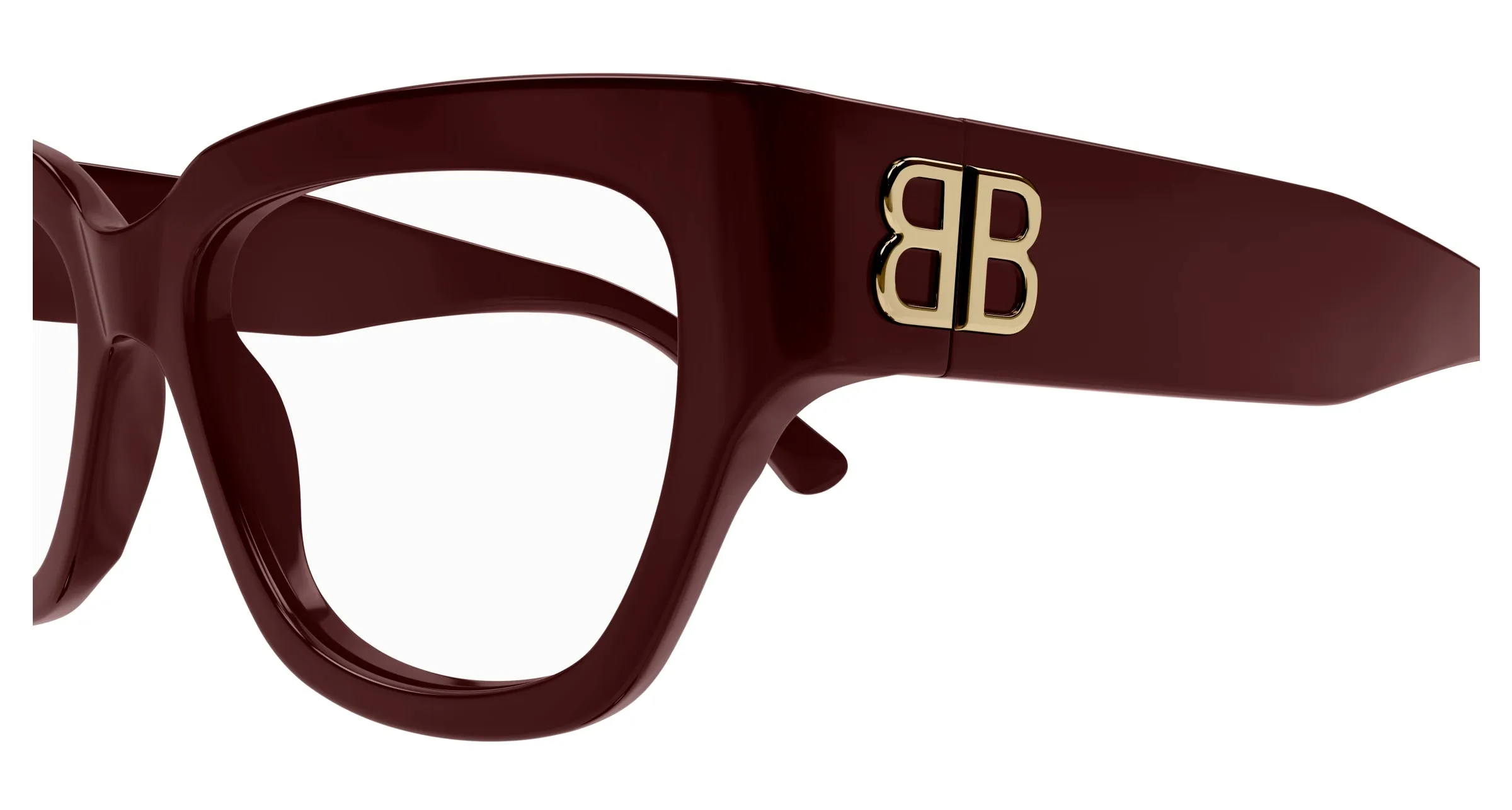 Balenciaga BB0326O 004 Montature da vista Acetato Bordeaux Trasparente Squadrata - immagine 3