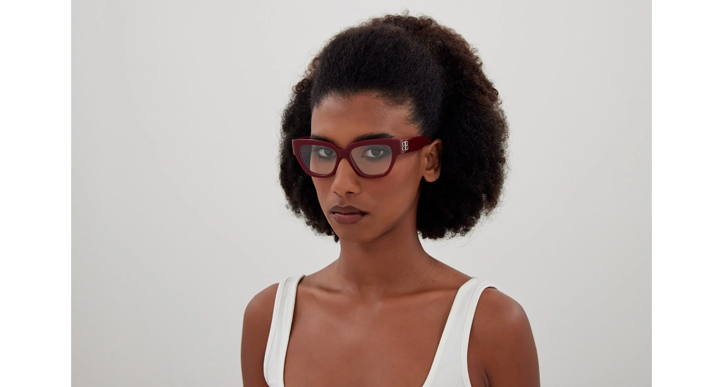 Balenciaga BB0326O 004 Montature da vista Acetato Bordeaux Trasparente Squadrata - immagine 4