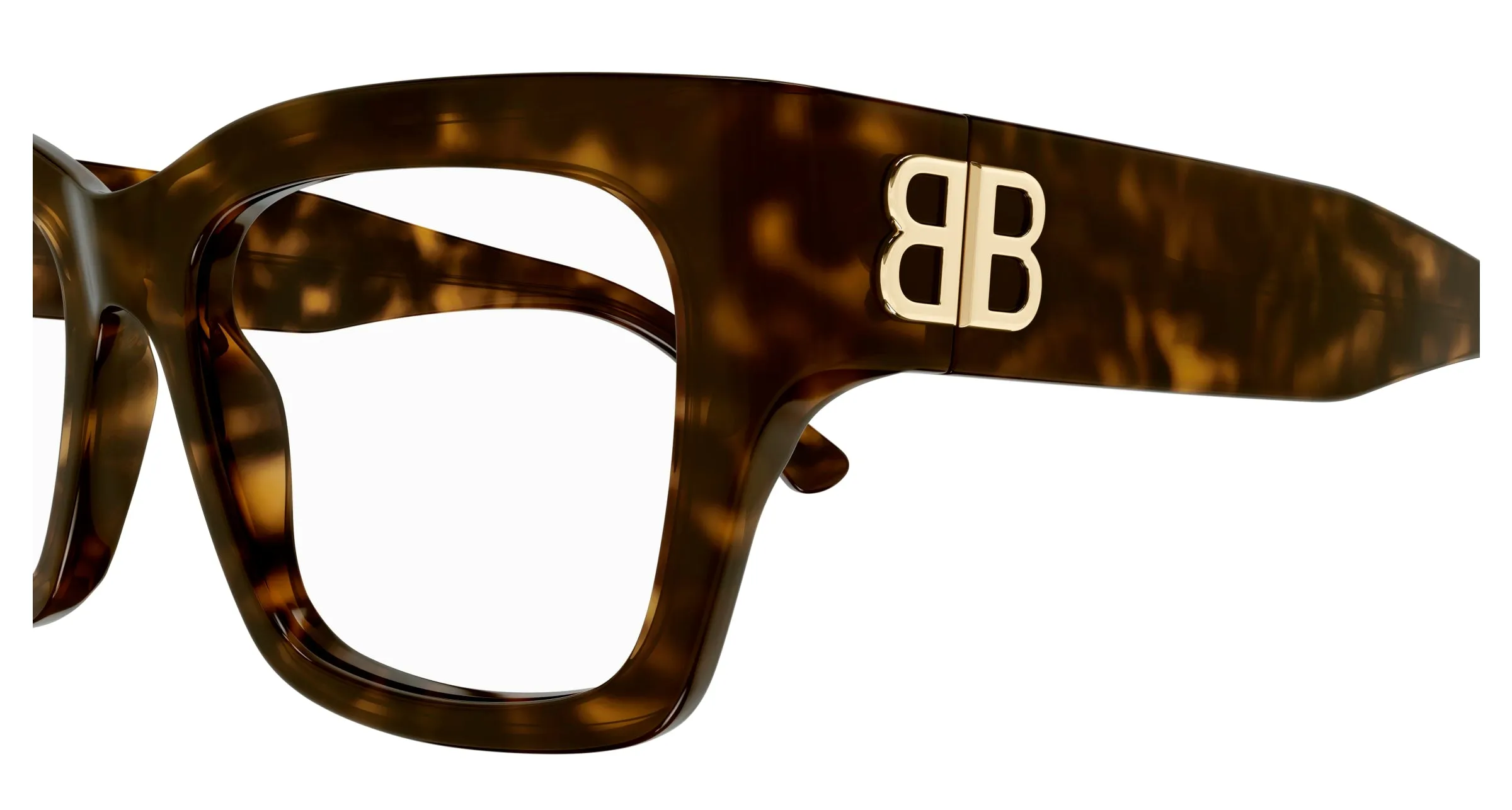 Balenciaga BB0325O 007 Montature da vista Acetato Havana Trasparente Squadrata - immagine 3