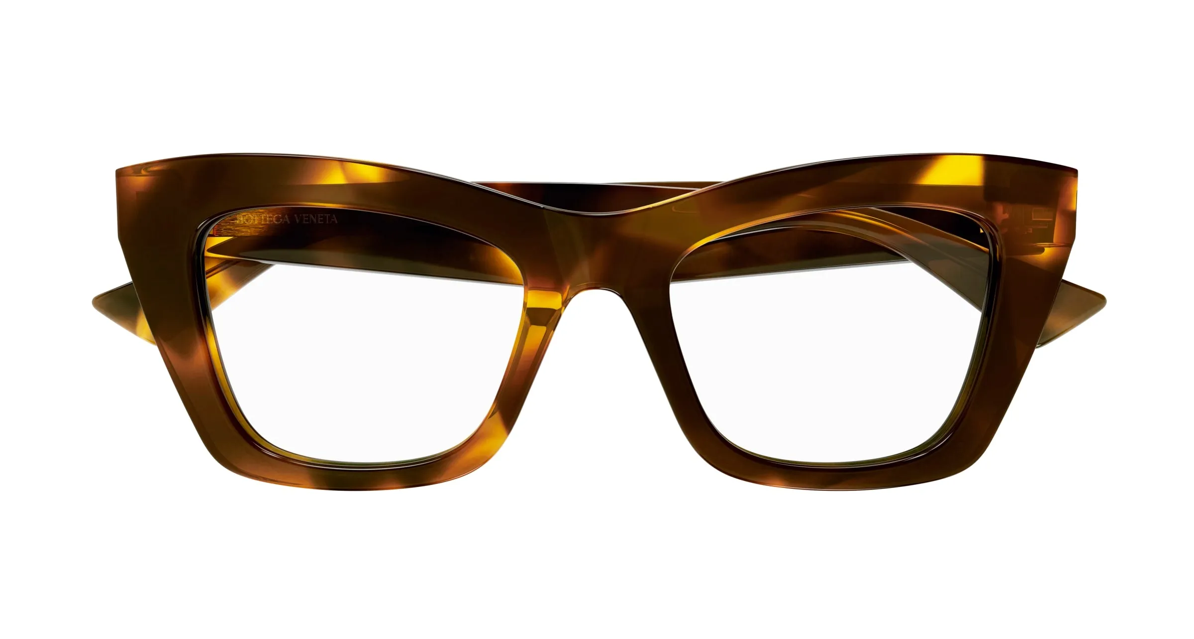 Bottega Veneta BV1215O 005 Montature da vista Acetato Havana Trasparente Cat Eye - immagine 2