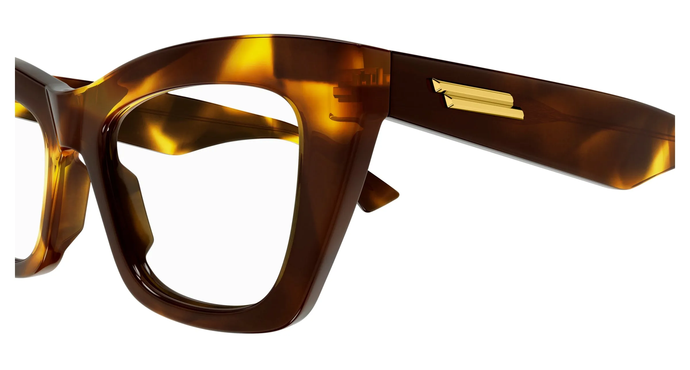 Bottega Veneta BV1215O 005 Montature da vista Acetato Havana Trasparente Cat Eye - immagine 3