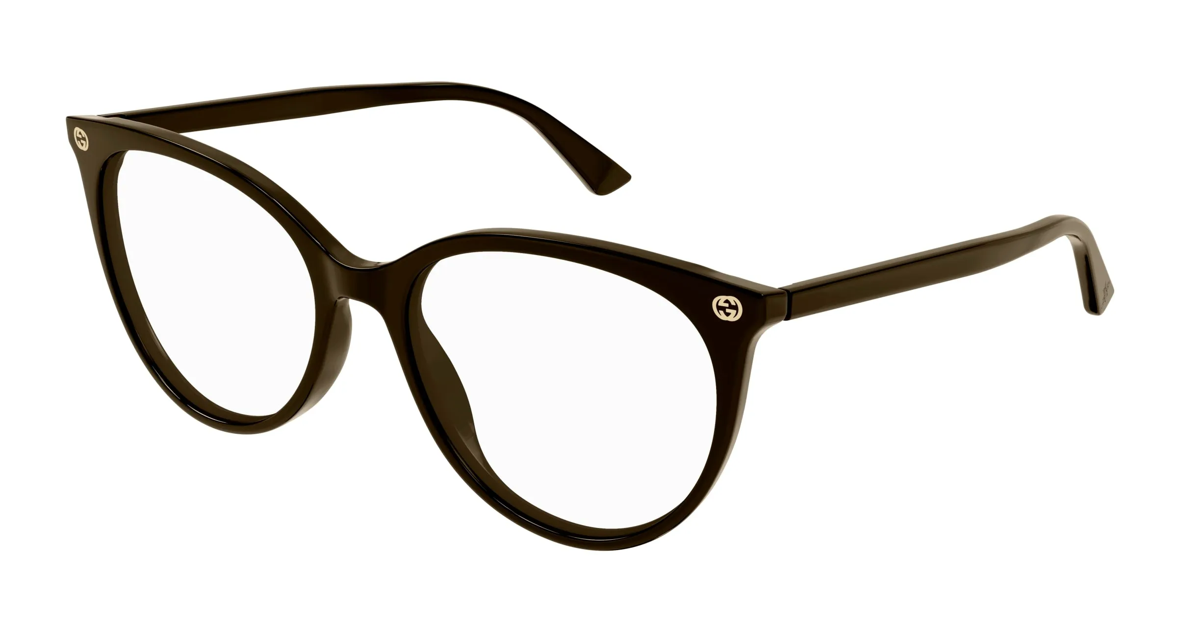 Gucci GG0093O 007 Montature da vista Acetato Marrone Trasparente Rotonda - immagine 1