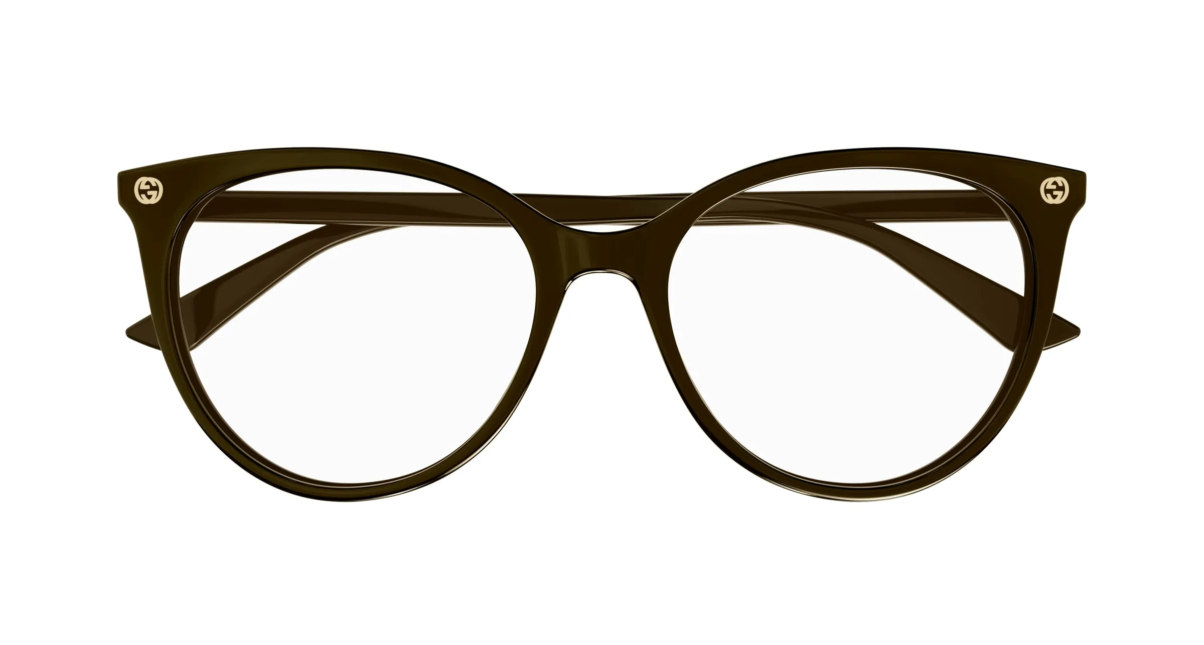 Gucci GG0093O 007 Montature da vista Acetato Marrone Trasparente Rotonda - immagine 2