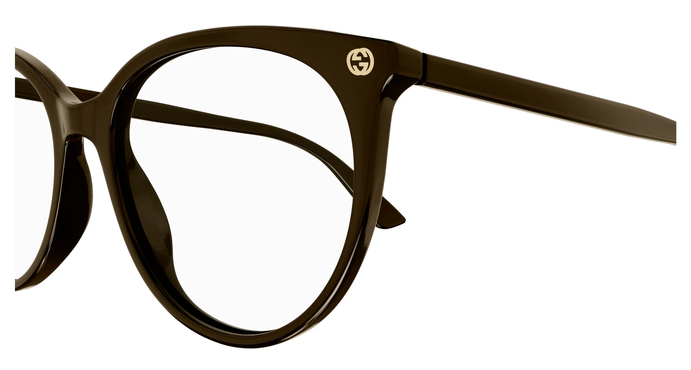 Gucci GG0093O 007 Montature da vista Acetato Marrone Trasparente Rotonda - immagine 3