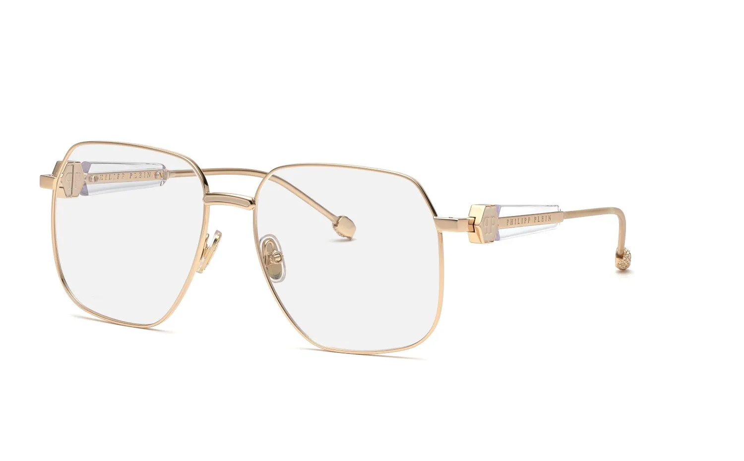 Philipp Plein VPP126S PLEIN QUEEN 0F47 Montature da vista Metallo Oro Geometrica - immagine 1
