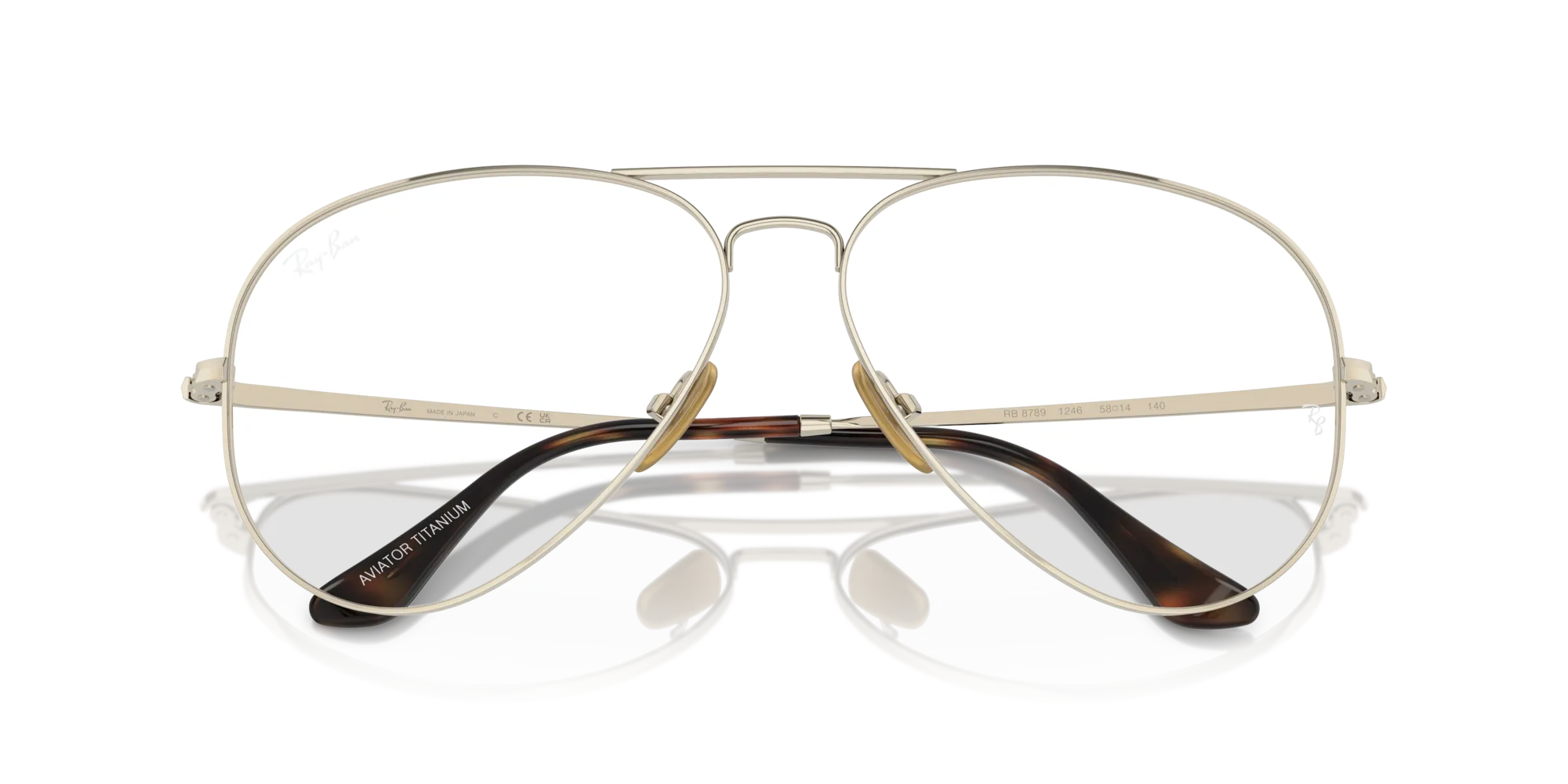 Ray - Ban RX8789 AVIATOR TITANIUM 1246 Montature da vista Titanio Oro Trasparente Pilot Normale - immagine 2