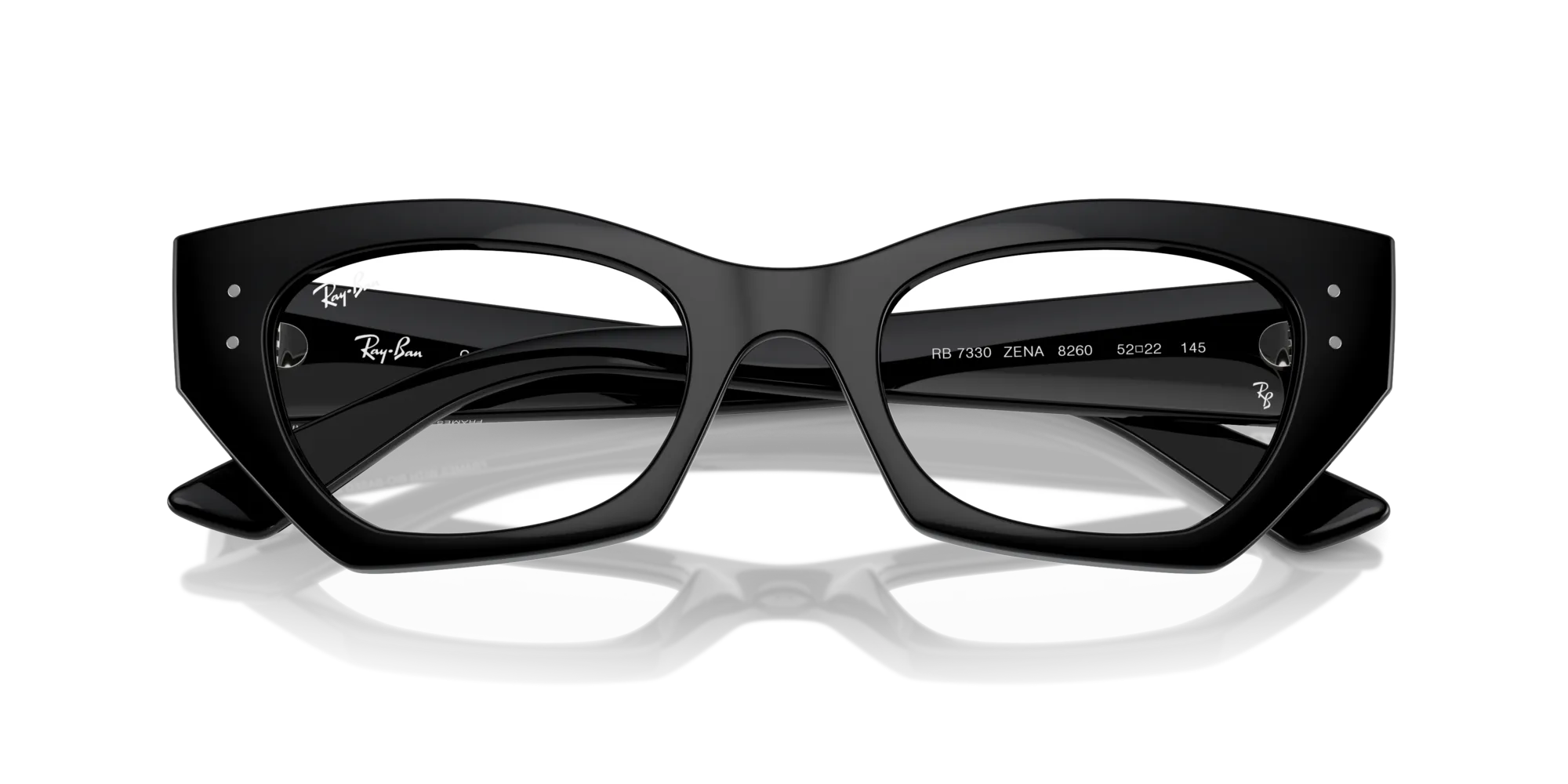 Ray - Ban RX7330 ZENA 8260 Montature da vista Iniettato Nero Trasparente Geometrica Normale - immagine 2