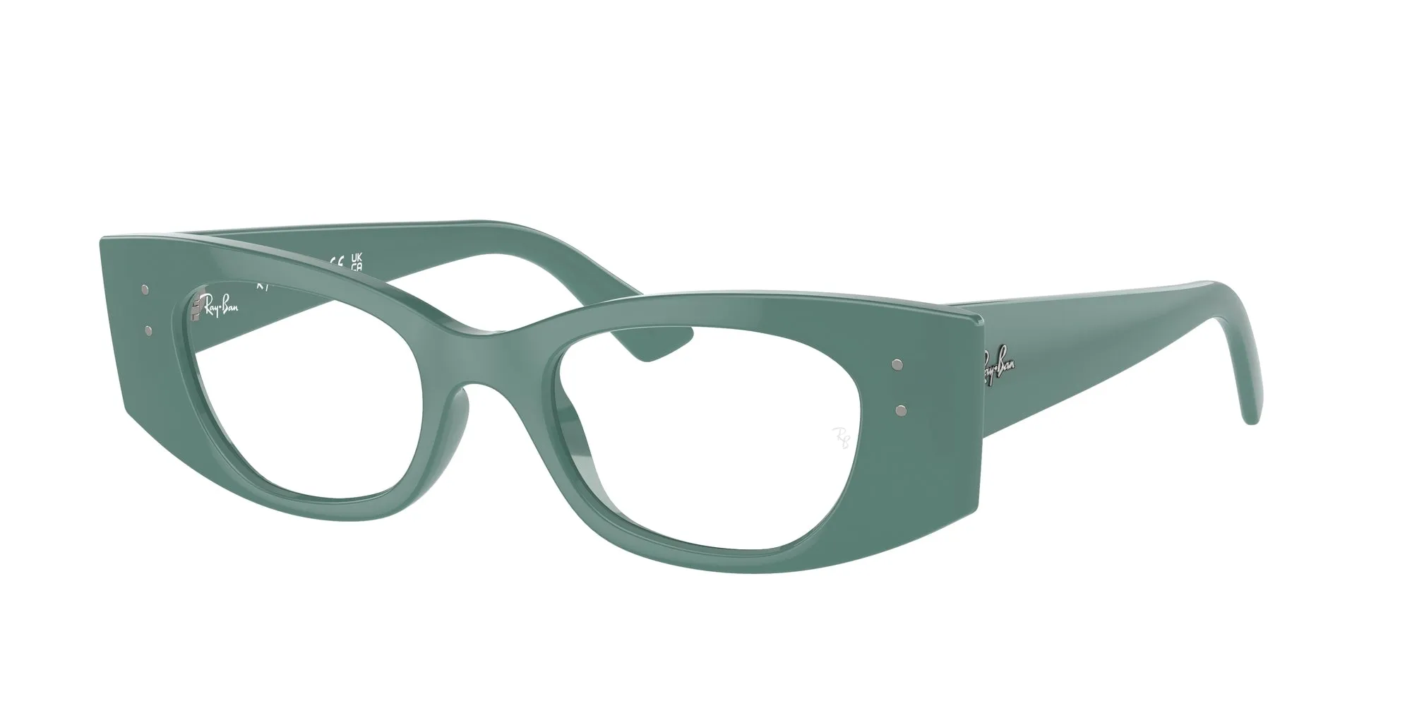 Ray - Ban RX7327 KAT 8345 Montature da vista Iniettato Verde Trasparente Geometrica Normale - immagine 1
