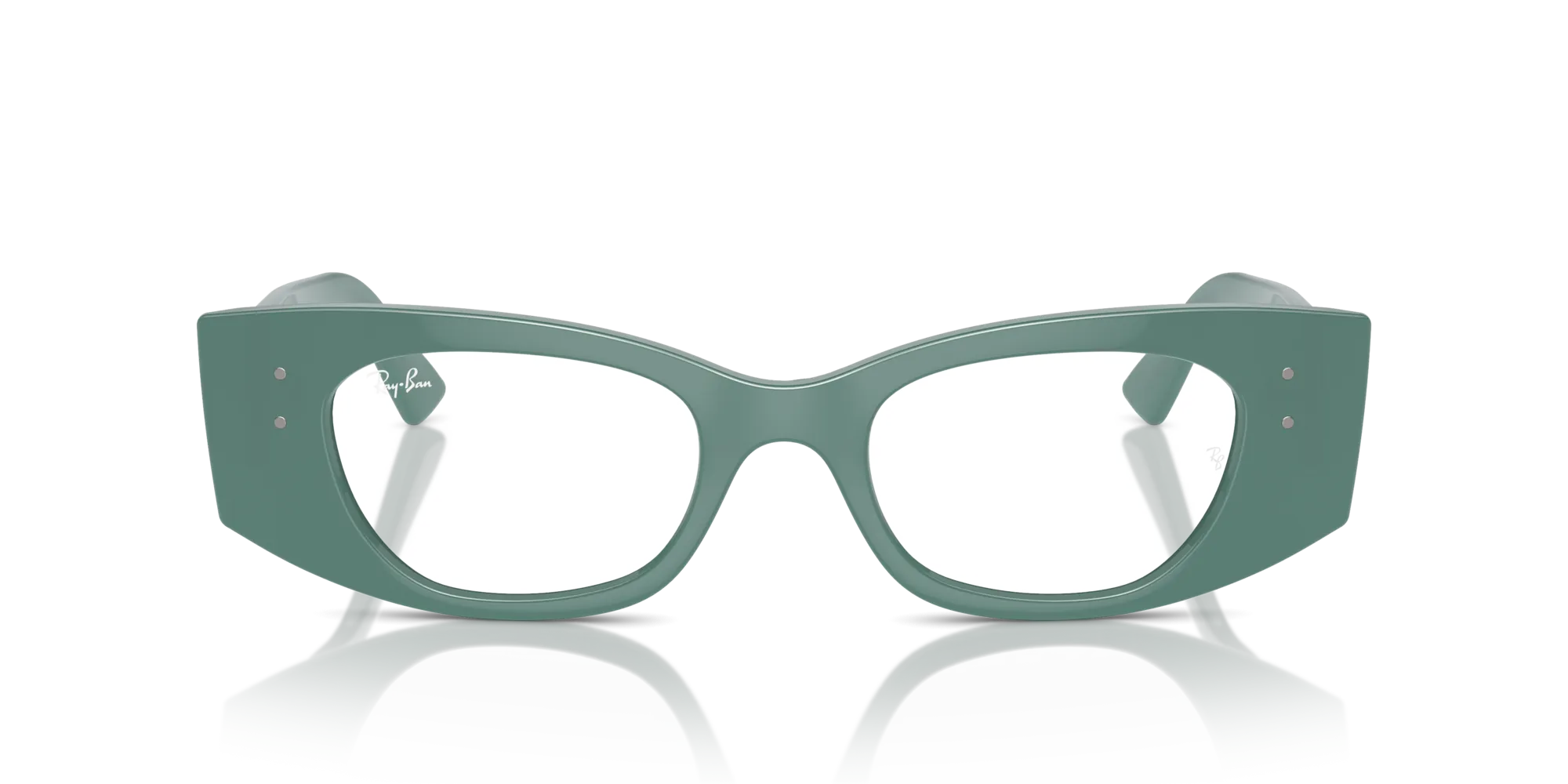 Ray - Ban RX7327 KAT 8345 Montature da vista Iniettato Verde Trasparente Geometrica Normale - immagine 3