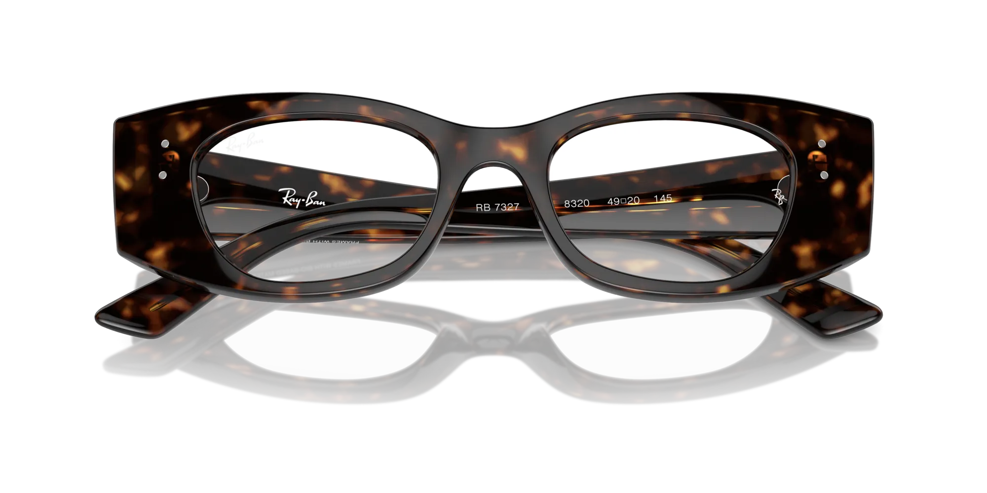 Ray - Ban RX7327 KAT 8320 Montature da vista Iniettato Tartaruga Trasparente Geometrica Normale - immagine 2