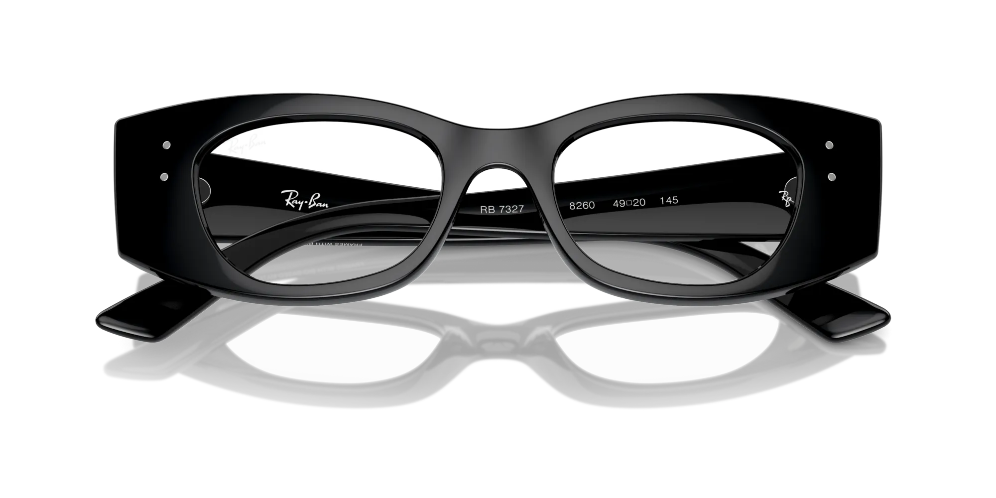 Ray - Ban RX7327 KAT 8260 Montature da vista Iniettato Nero Trasparente Geometrica Normale - immagine 2