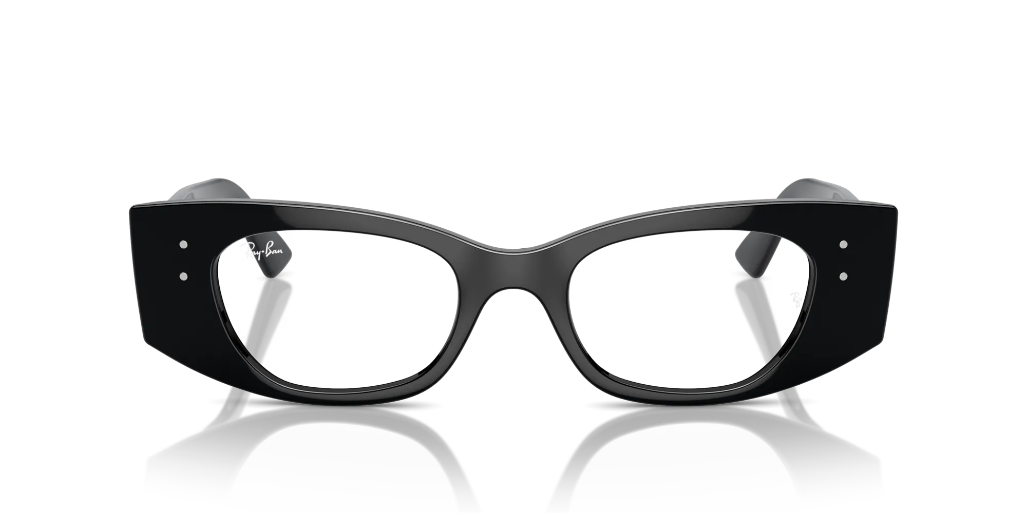 Ray - Ban RX7327 KAT 8260 Montature da vista Iniettato Nero Trasparente Geometrica Normale - immagine 3
