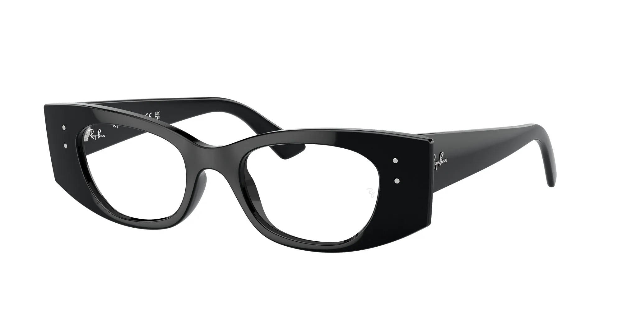 Ray - Ban RX7327 KAT 8260 Montature da vista Iniettato Nero Trasparente Geometrica Normale - immagine 1