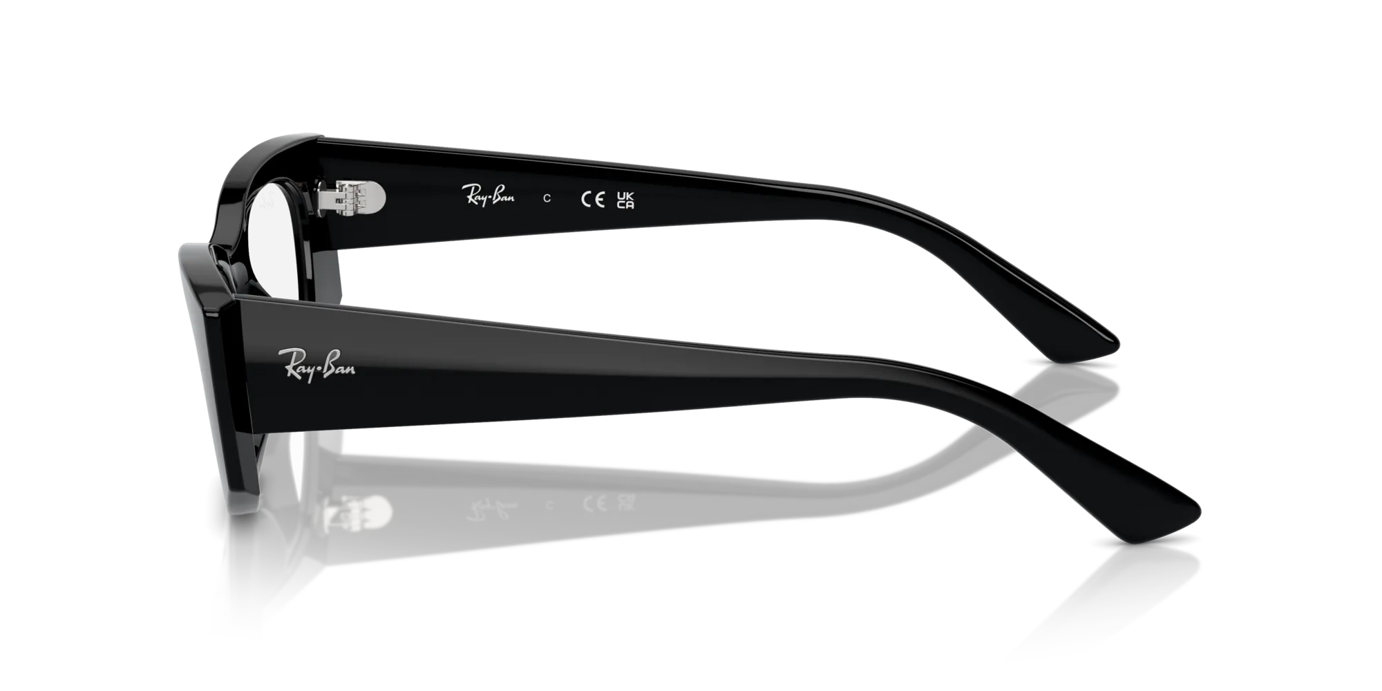 Ray - Ban RX7327 KAT 8260 Montature da vista Iniettato Nero Trasparente Geometrica Normale - immagine 4