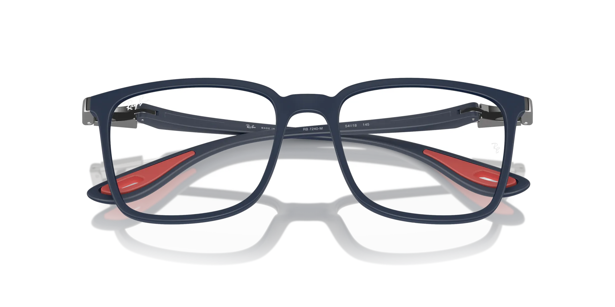 Ray - Ban RX7240M F698 Montature da vista Nylon Blu Trasparente Squadrata Normale - immagine 2