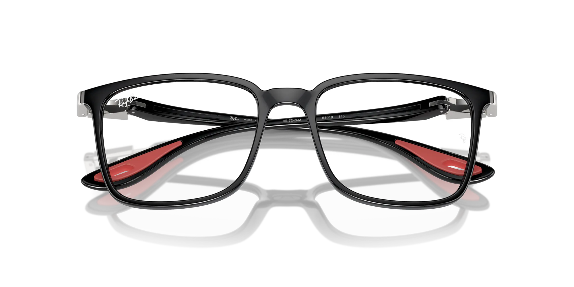 Ray - Ban RX7240M F601 Montature da vista Nylon Nero Trasparente Squadrata Normale - immagine 2