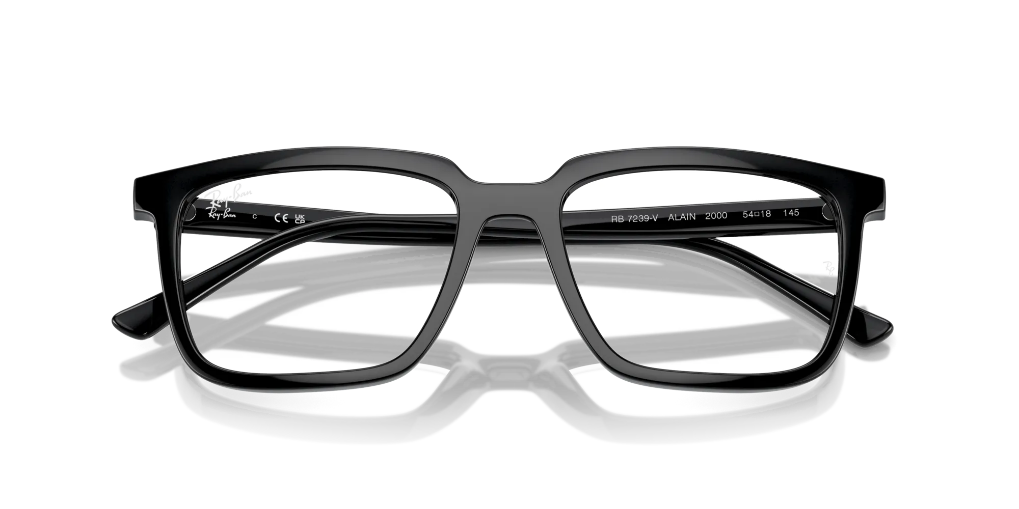 Ray - Ban RX7239 ALAIN 2000 Montature da vista Acetato Nero Trasparente Squadrata Normale - immagine 2
