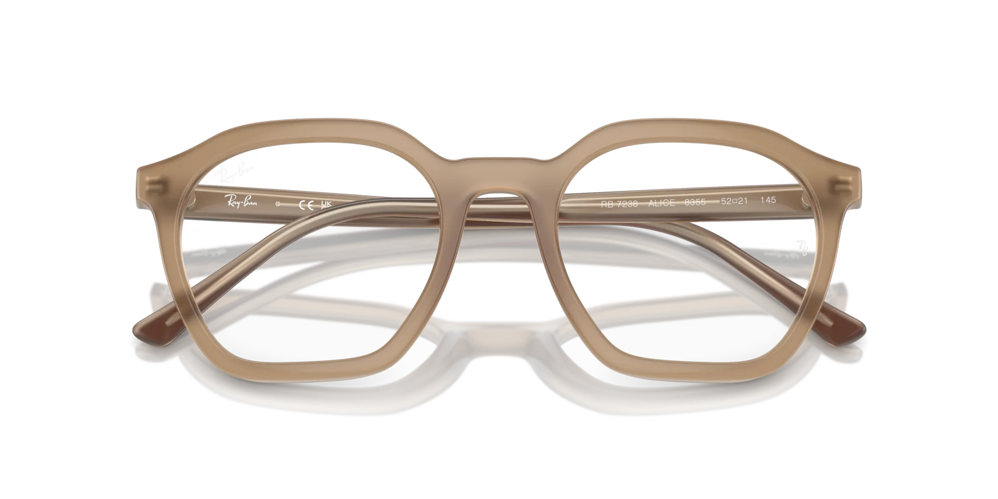 Ray - Ban RX7238 ALICE 8355 Montature da vista Acetato Marrone Trasparente Geometrica Normale - immagine 2