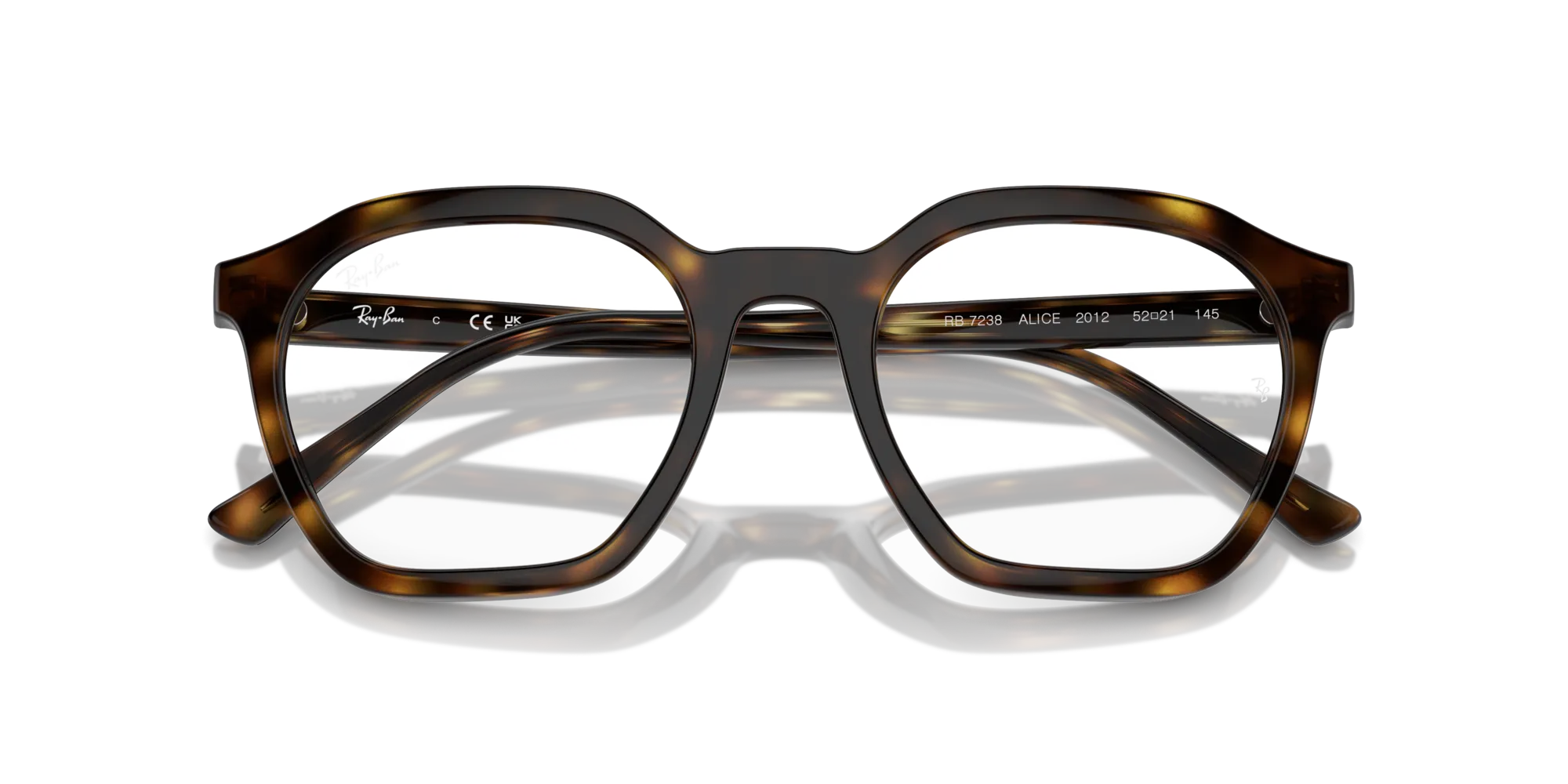 Ray - Ban RX7238 ALICE 2012 Montature da vista Acetato Tartaruga Trasparente Geometrica Normale - immagine 2