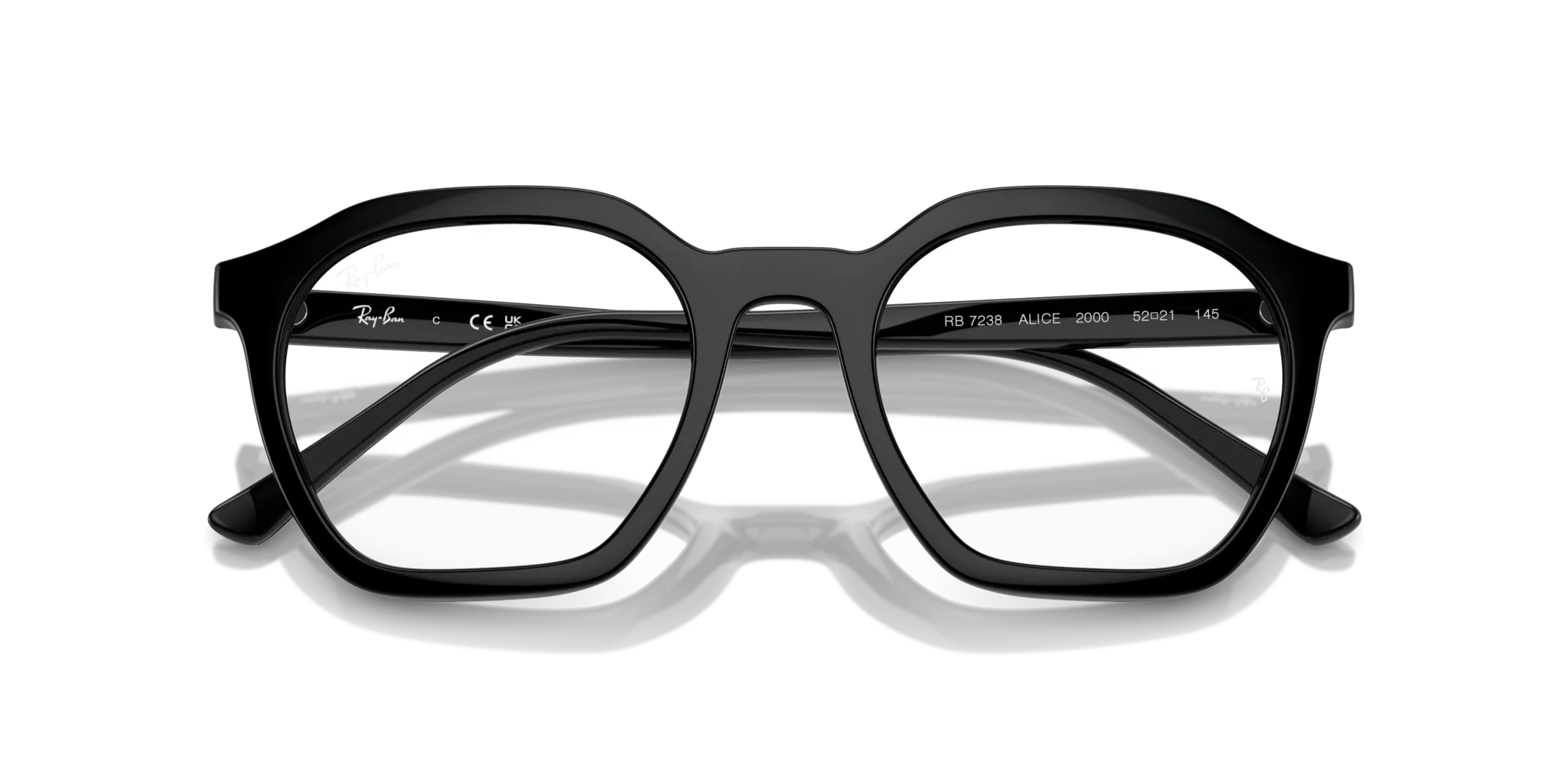 Ray - Ban RX7238 ALICE 2000 Montature da vista Acetato Nero Trasparente Geometrica Normale - immagine 2