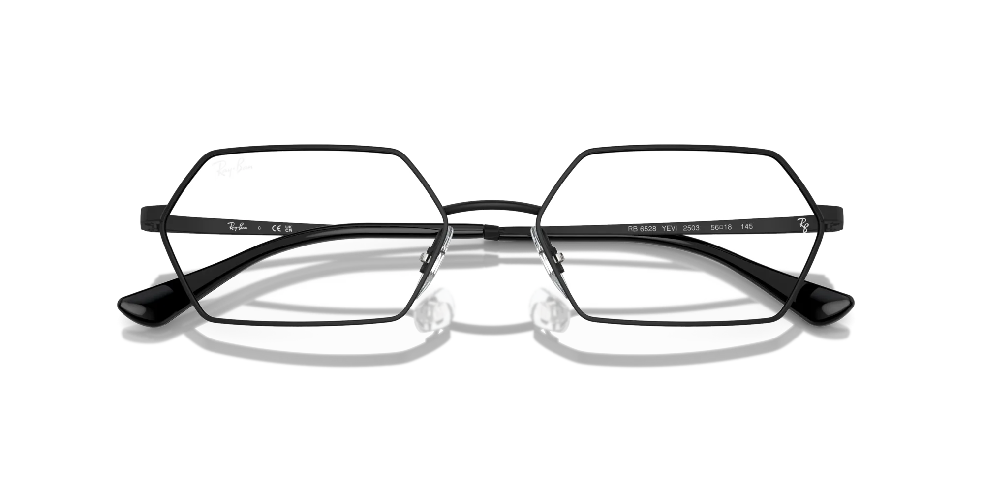Ray - Ban RX6528 YEVI 2503 Montature da vista Metallo Nero Trasparente Geometrica Normale - immagine 2
