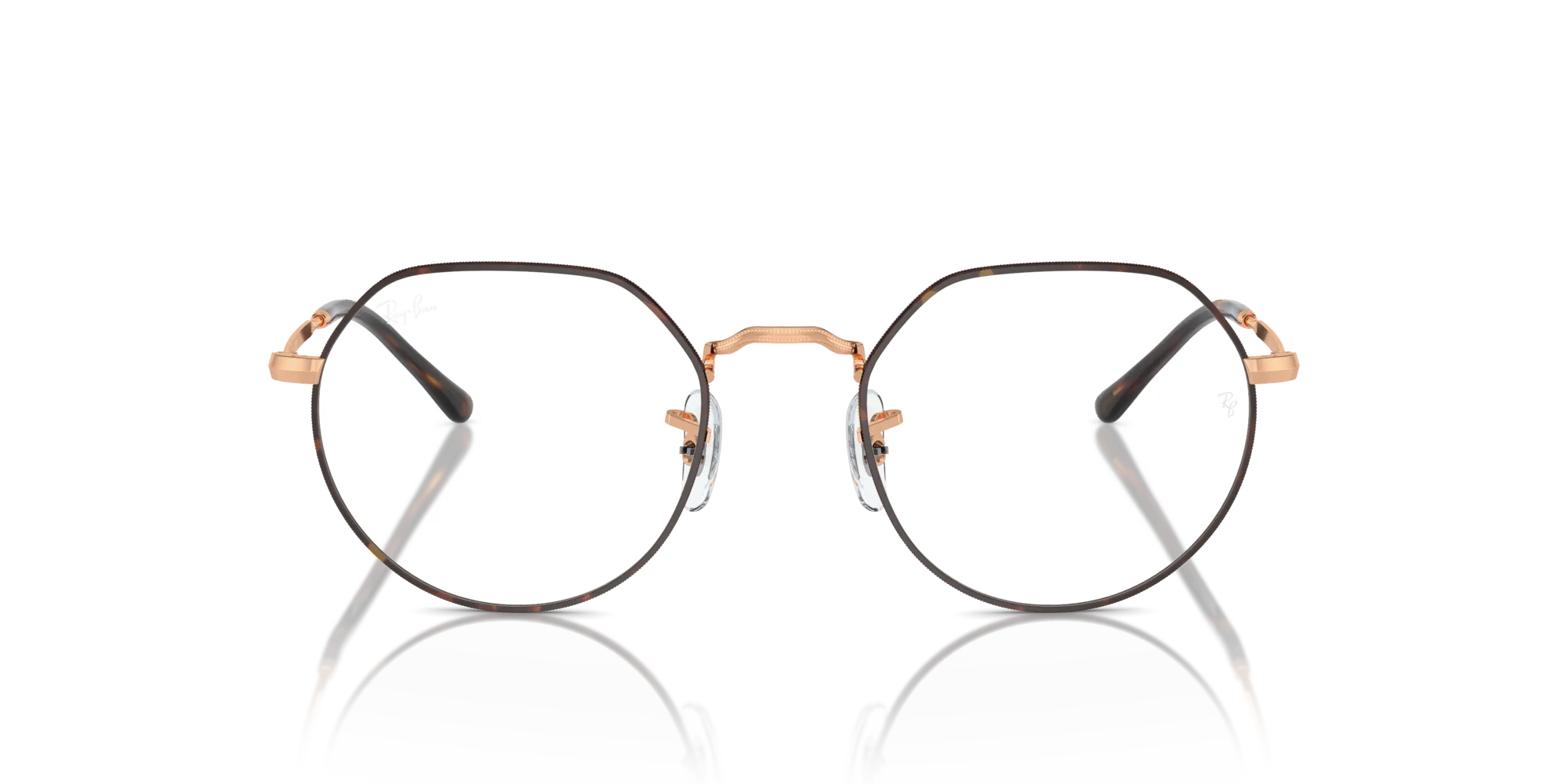 Ray - Ban RX6465 JACK 3176 Montature da vista Metallo Havana Trasparente Geometrica Normale - immagine 3