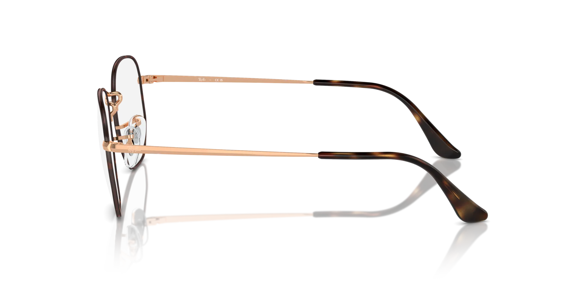 Ray - Ban RX6448 HEXAGONAL 3176 Montature da vista Metallo Havana Trasparente Geometrica Normale - immagine 4