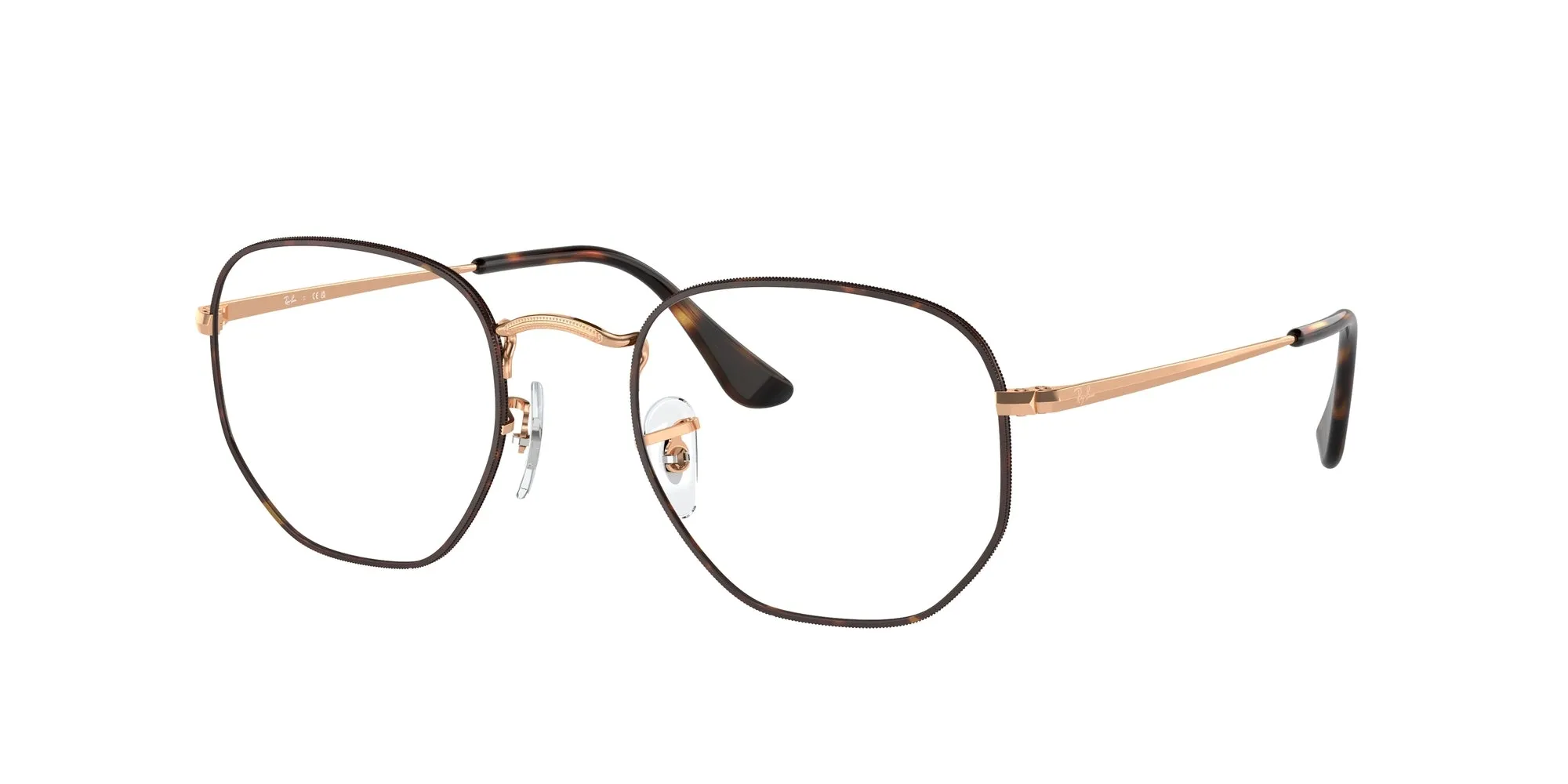 Ray - Ban RX6448 HEXAGONAL 3176 Montature da vista Metallo Havana Trasparente Geometrica Normale - immagine 1
