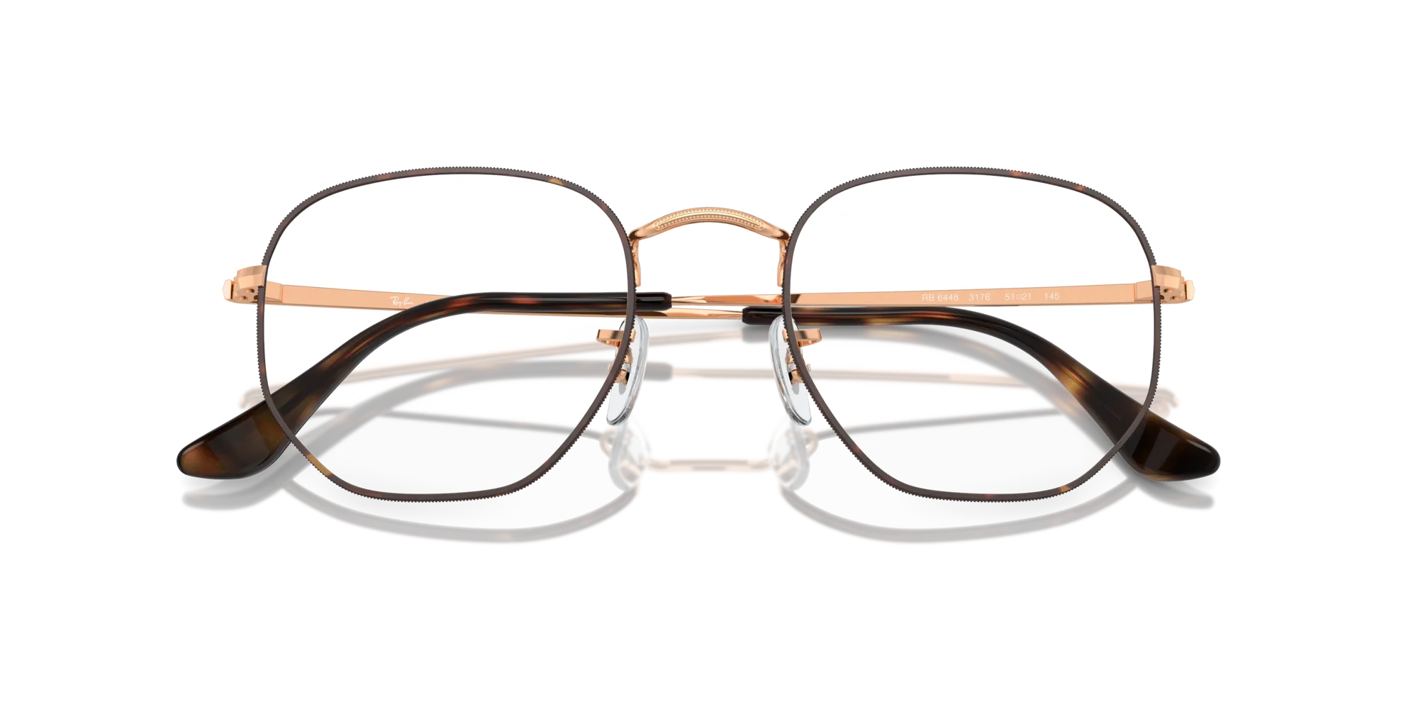Ray - Ban RX6448 HEXAGONAL 3176 Montature da vista Metallo Havana Trasparente Geometrica Normale - immagine 2