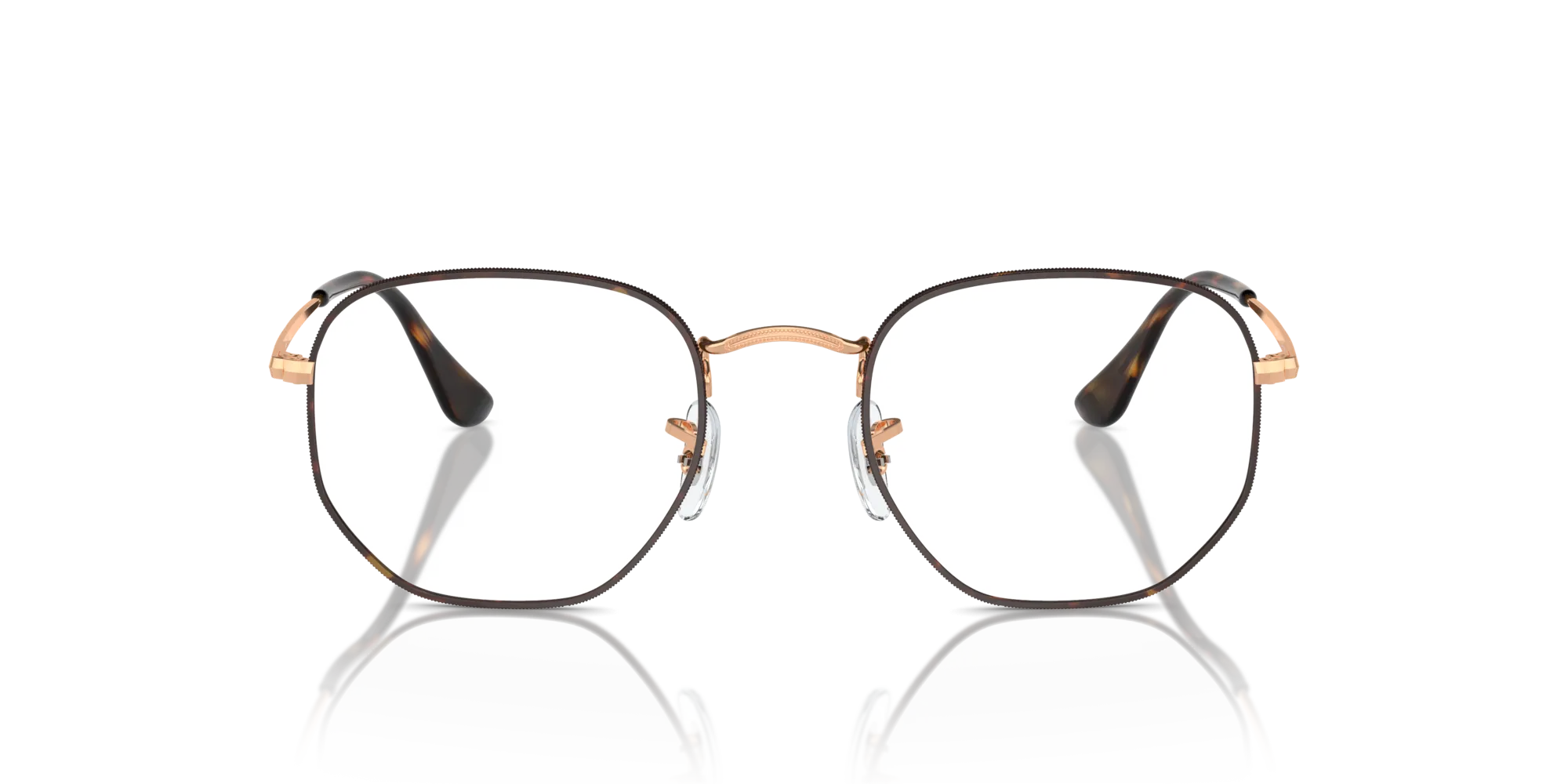 Ray - Ban RX6448 HEXAGONAL 3176 Montature da vista Metallo Havana Trasparente Geometrica Normale - immagine 3