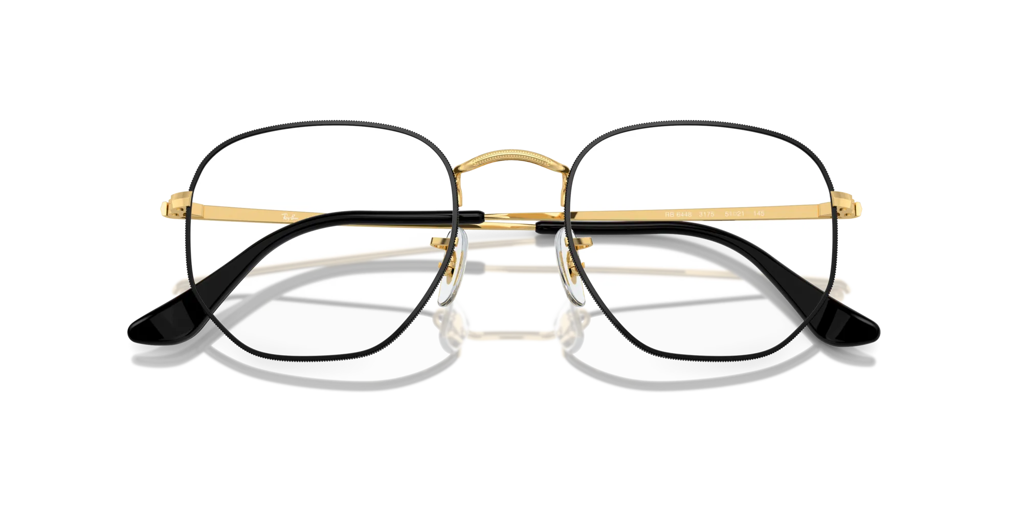 Ray - Ban RX6448 HEXAGONAL 3175 Montature da vista Metallo Nero Trasparente Geometrica Normale - immagine 2