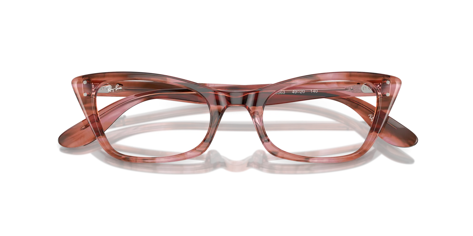 Ray - Ban RX5499 LADY BURBANK 8363 Montature da vista Acetato Rosa Trasparente Cat Eye Normale - immagine 2