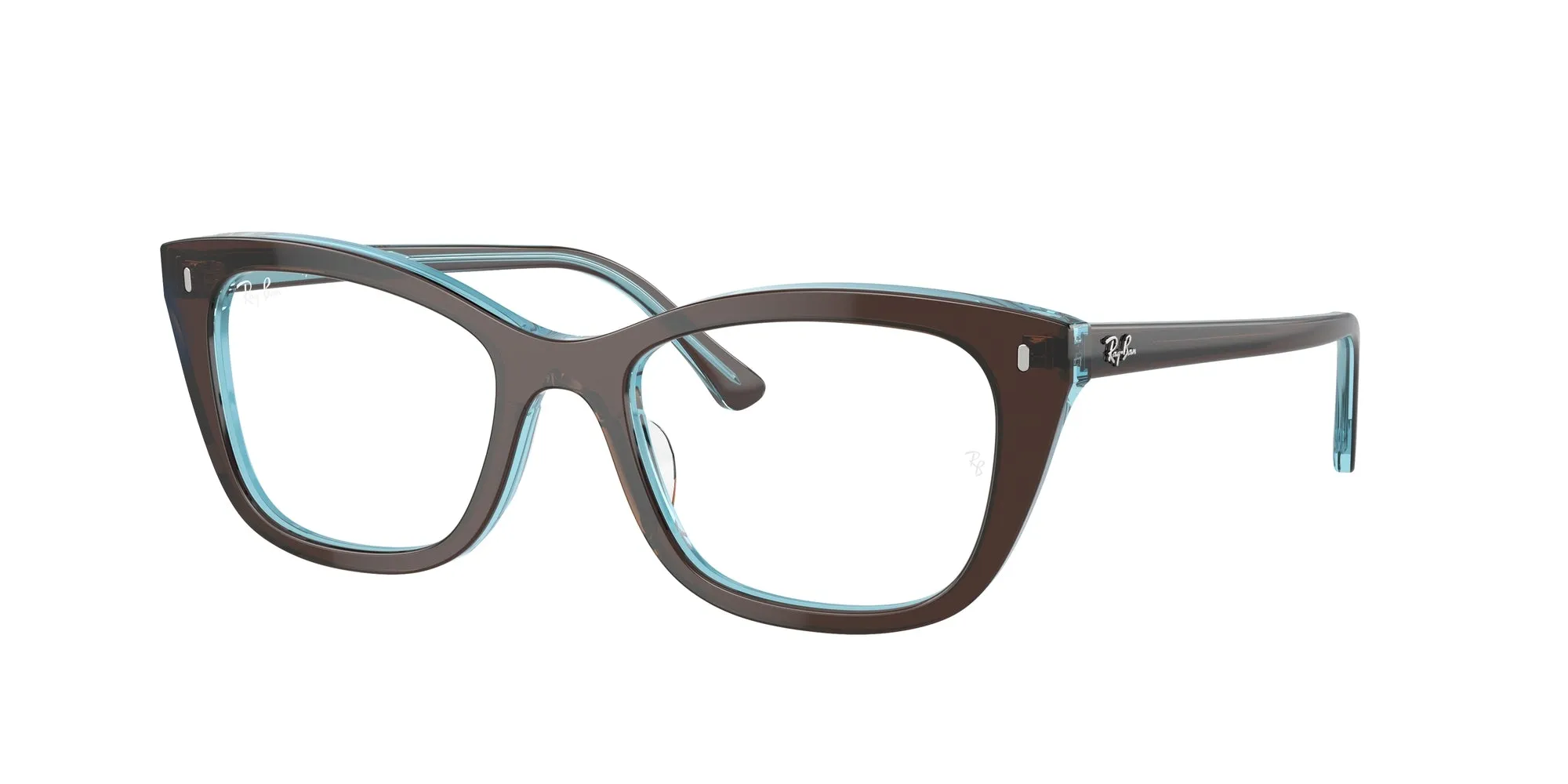 Ray - Ban RX5433 8366 Montature da vista Acetato Marrone Trasparente Pillow Normale - immagine 1