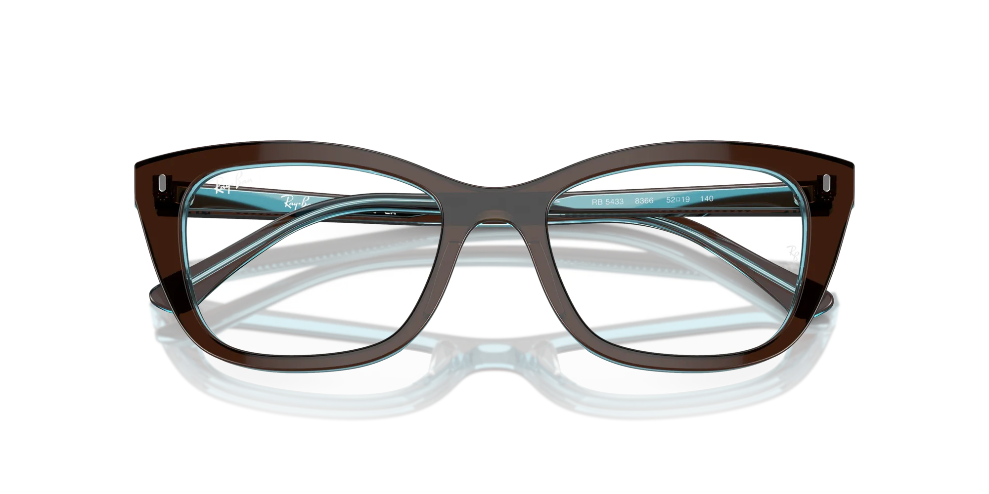 Ray - Ban RX5433 8366 Montature da vista Acetato Marrone Trasparente Pillow Normale - immagine 2