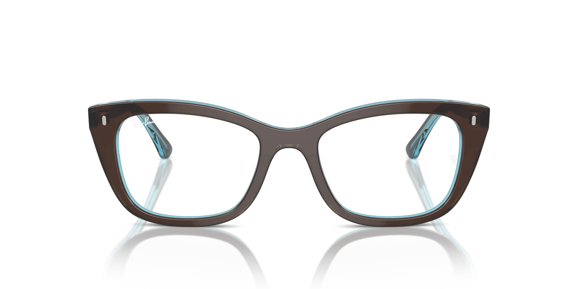 Ray - Ban RX5433 8366 Montature da vista Acetato Marrone Trasparente Pillow Normale - immagine 3