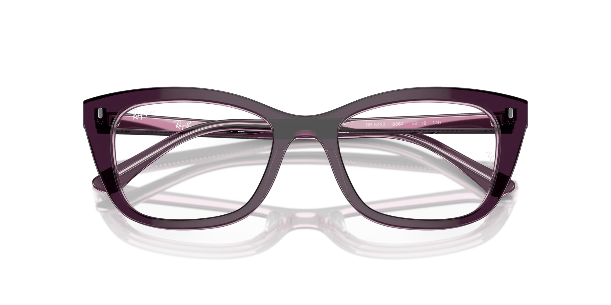 Ray - Ban RX5433 8364 Montature da vista Acetato Viola Trasparente Pillow Normale - immagine 2