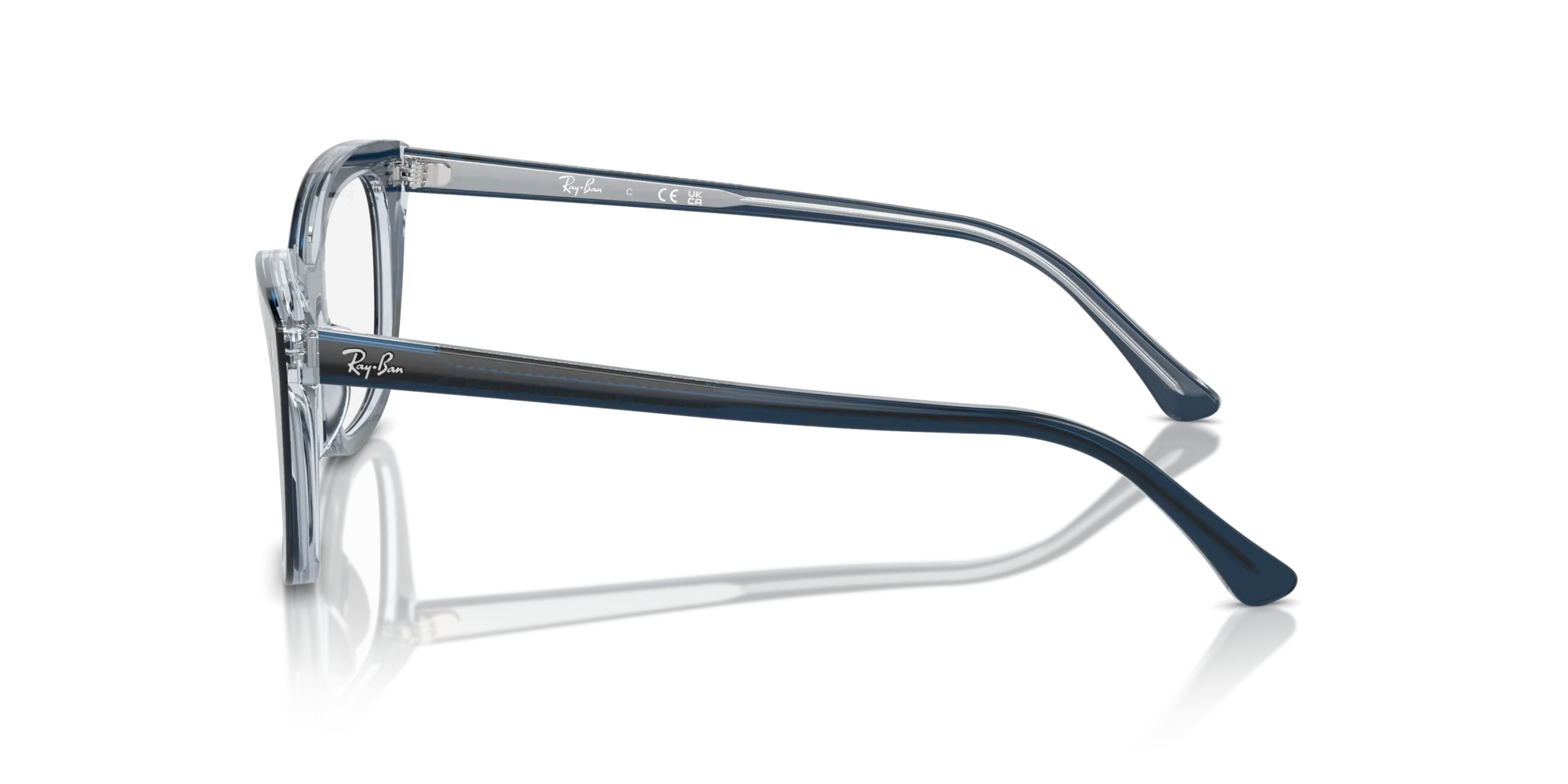 Ray - Ban RX5433 8324 Montature da vista Acetato Blu Trasparente Pillow Normale - immagine 4