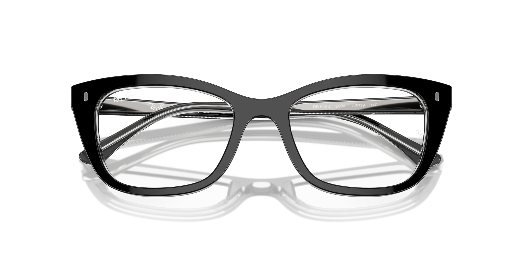 Ray - Ban RX5433 2034 Montature da vista Acetato Nero Trasparente Pillow Normale - immagine 2