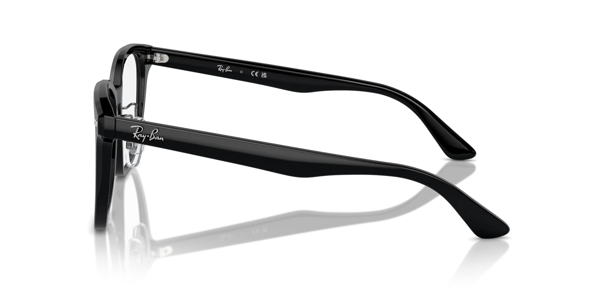Ray - Ban RX5425D 2000 Montature da vista Acetato Nero Trasparente Squadrata Normale - immagine 4